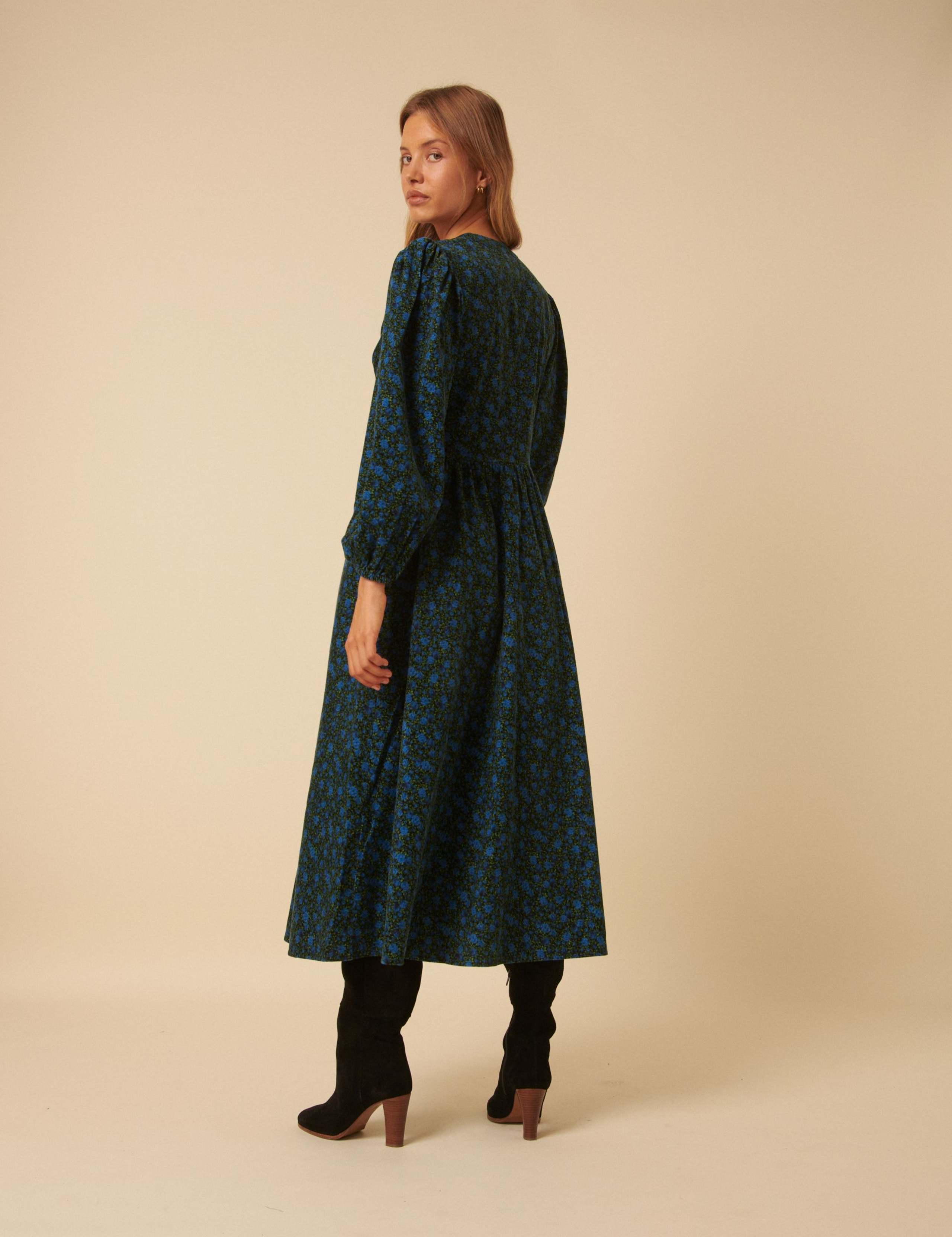 Pure Cotton Ditsy Floral Midi Tea Dress 4 of 5