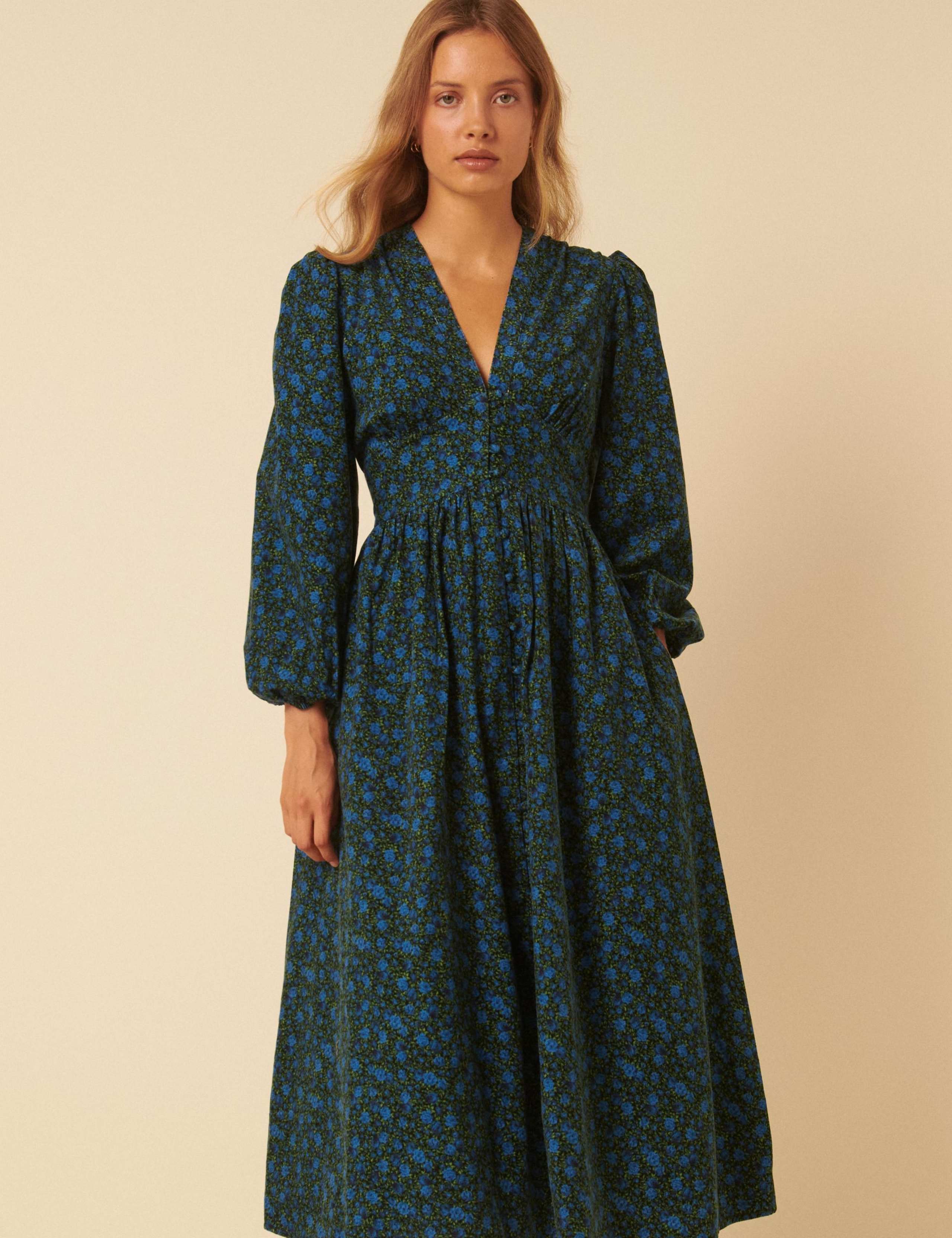 Pure Cotton Ditsy Floral Midi Tea Dress 5 of 5