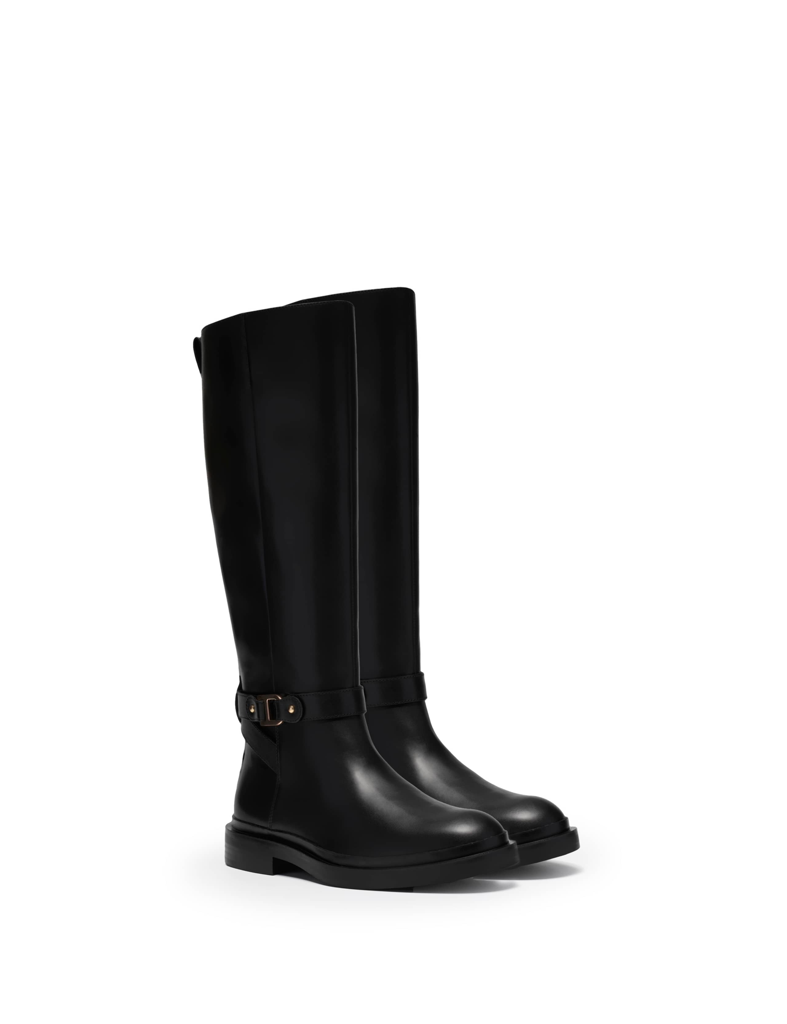 Leather Buckle Knee High Boots 3 of 6