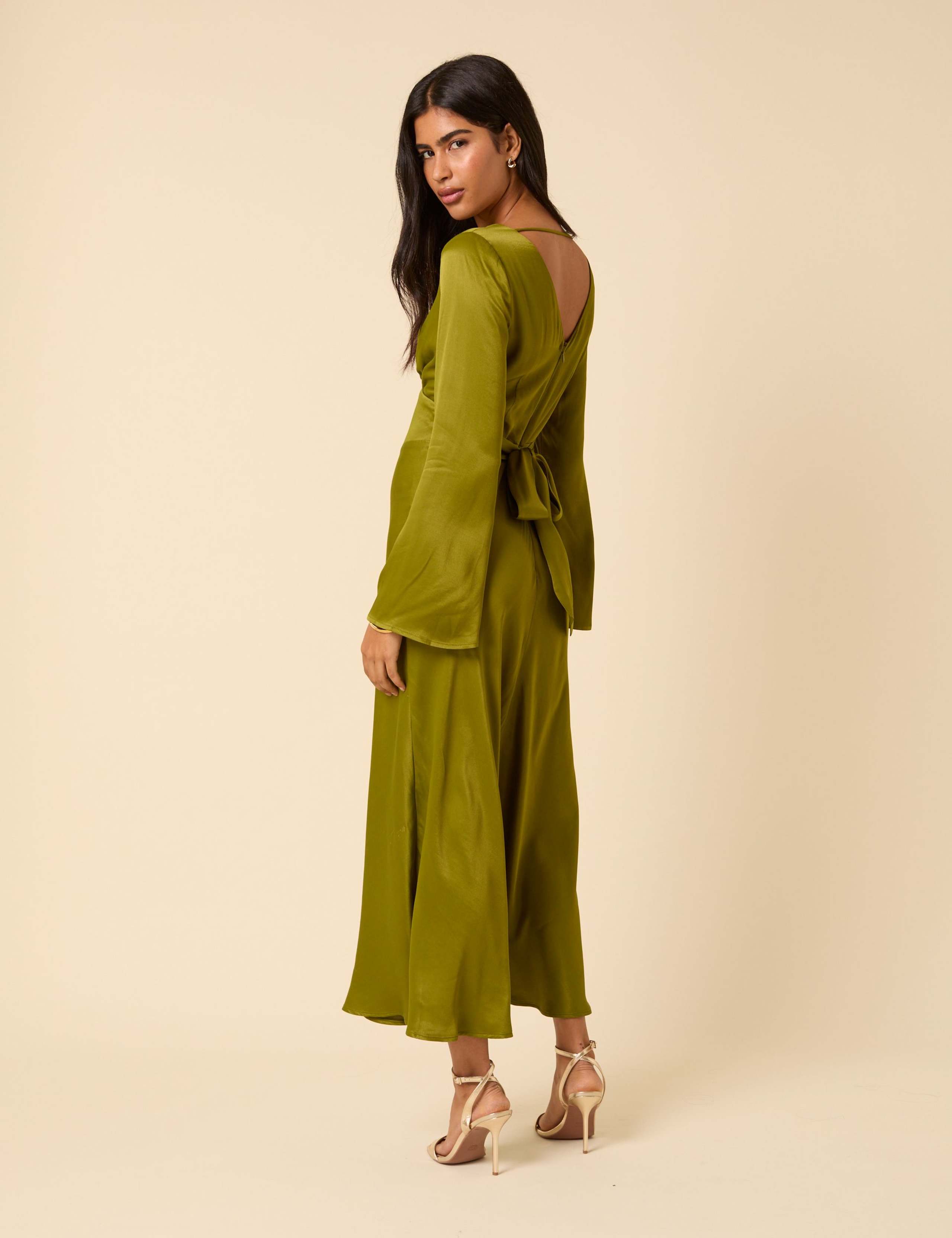 V-Neck Button Detail MidI Dress 2 of 5