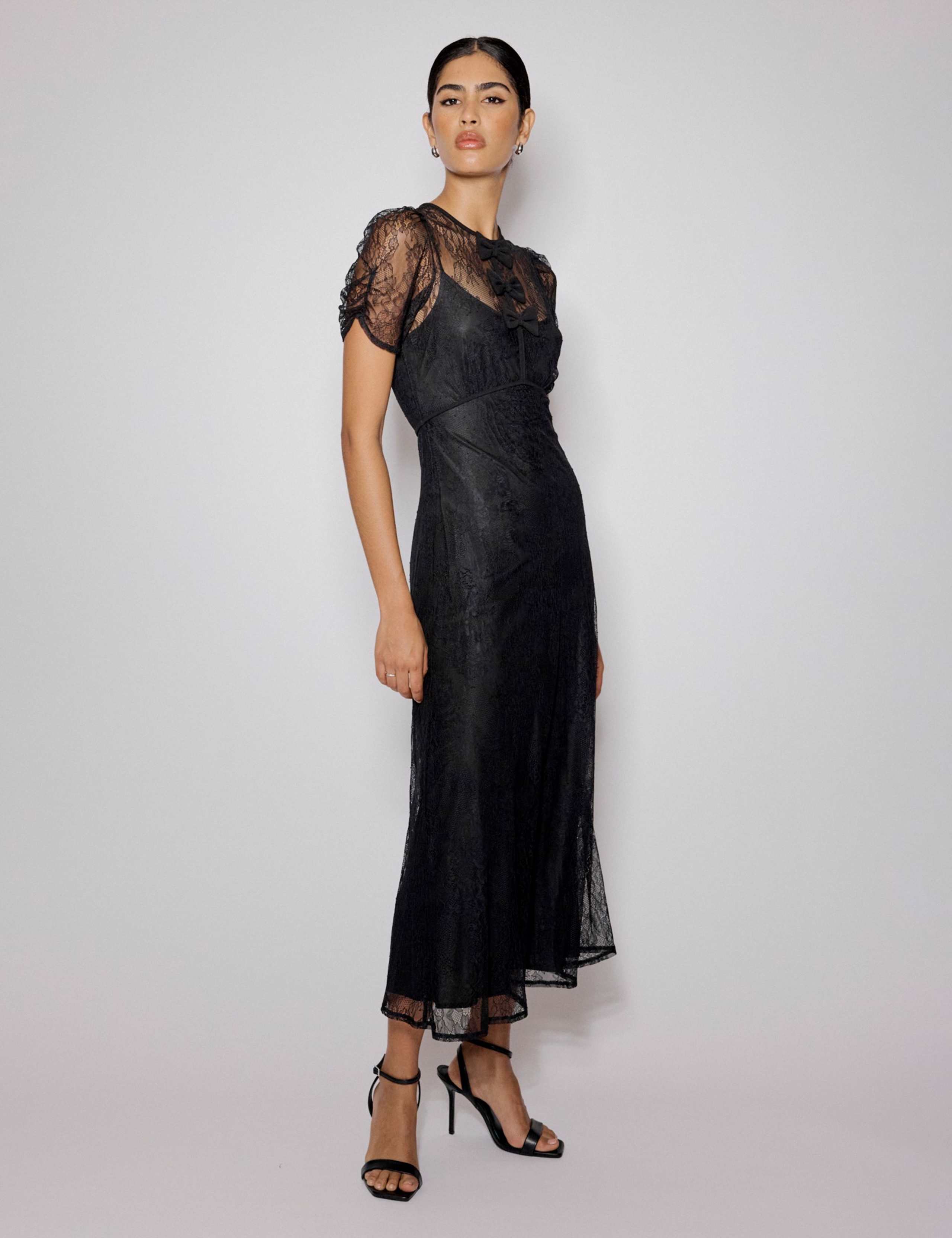 Lace Midi Waisted Dress 3 of 5