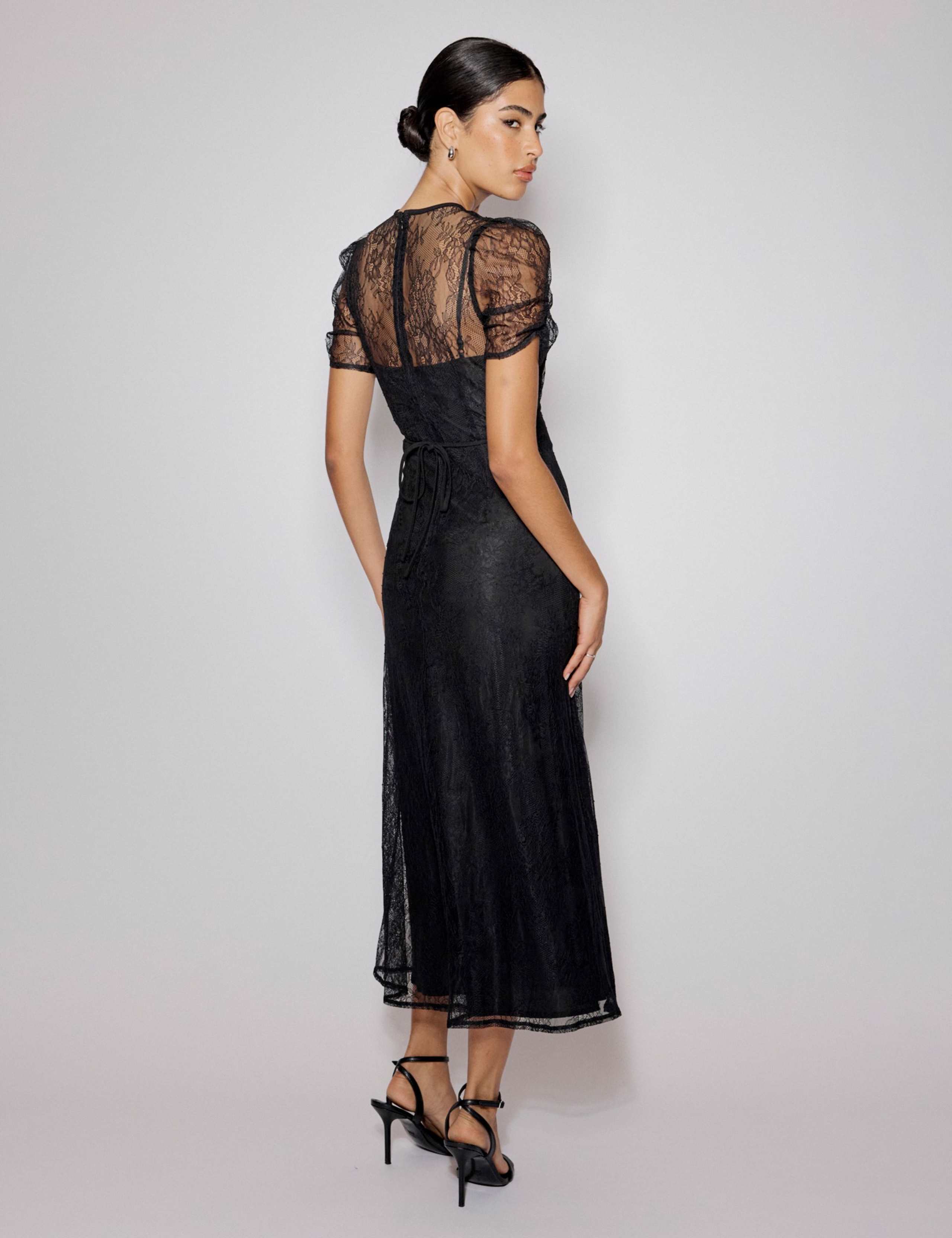 Lace Midi Waisted Dress 5 of 5
