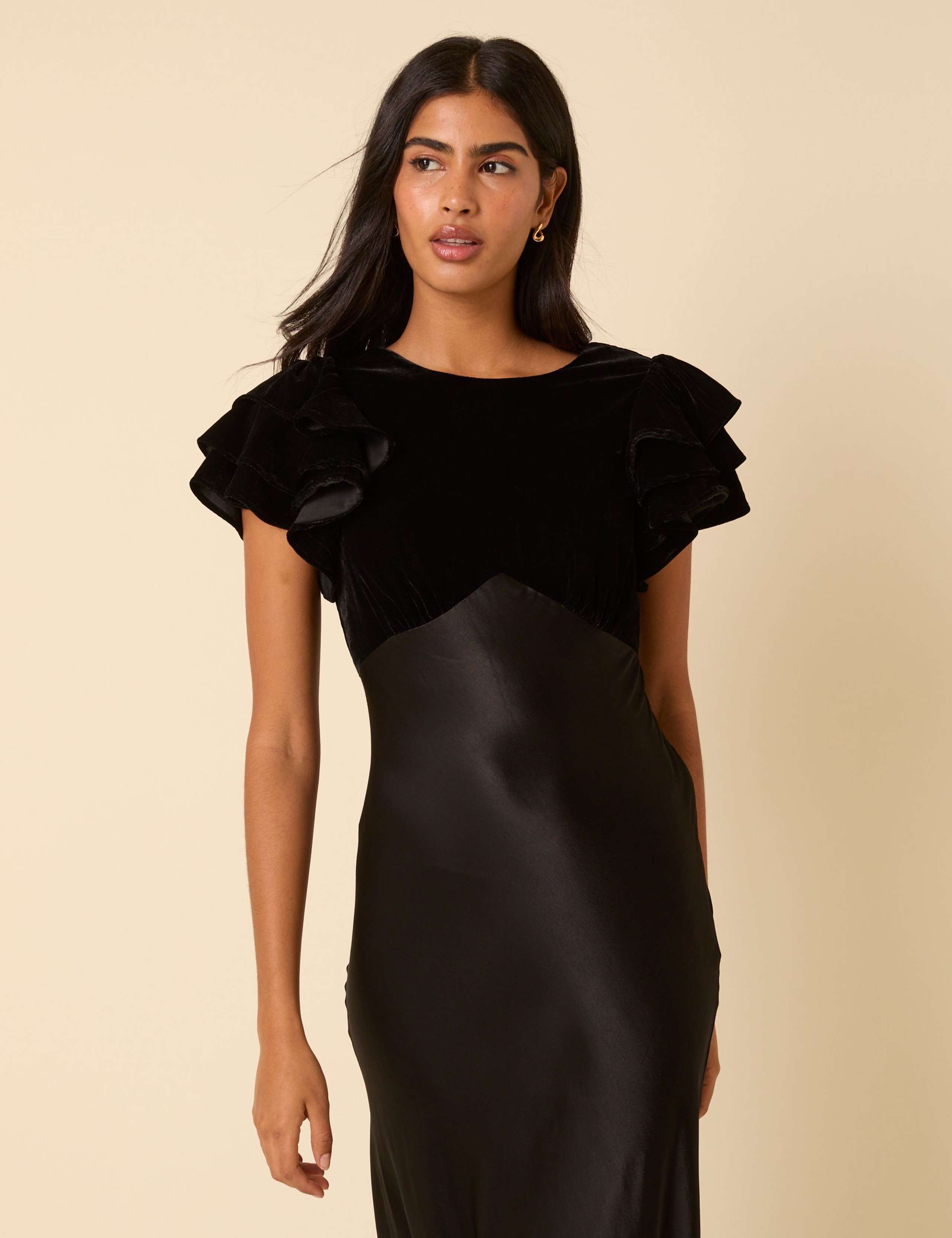 Velvet Waisted Midi Dress 2 of 5