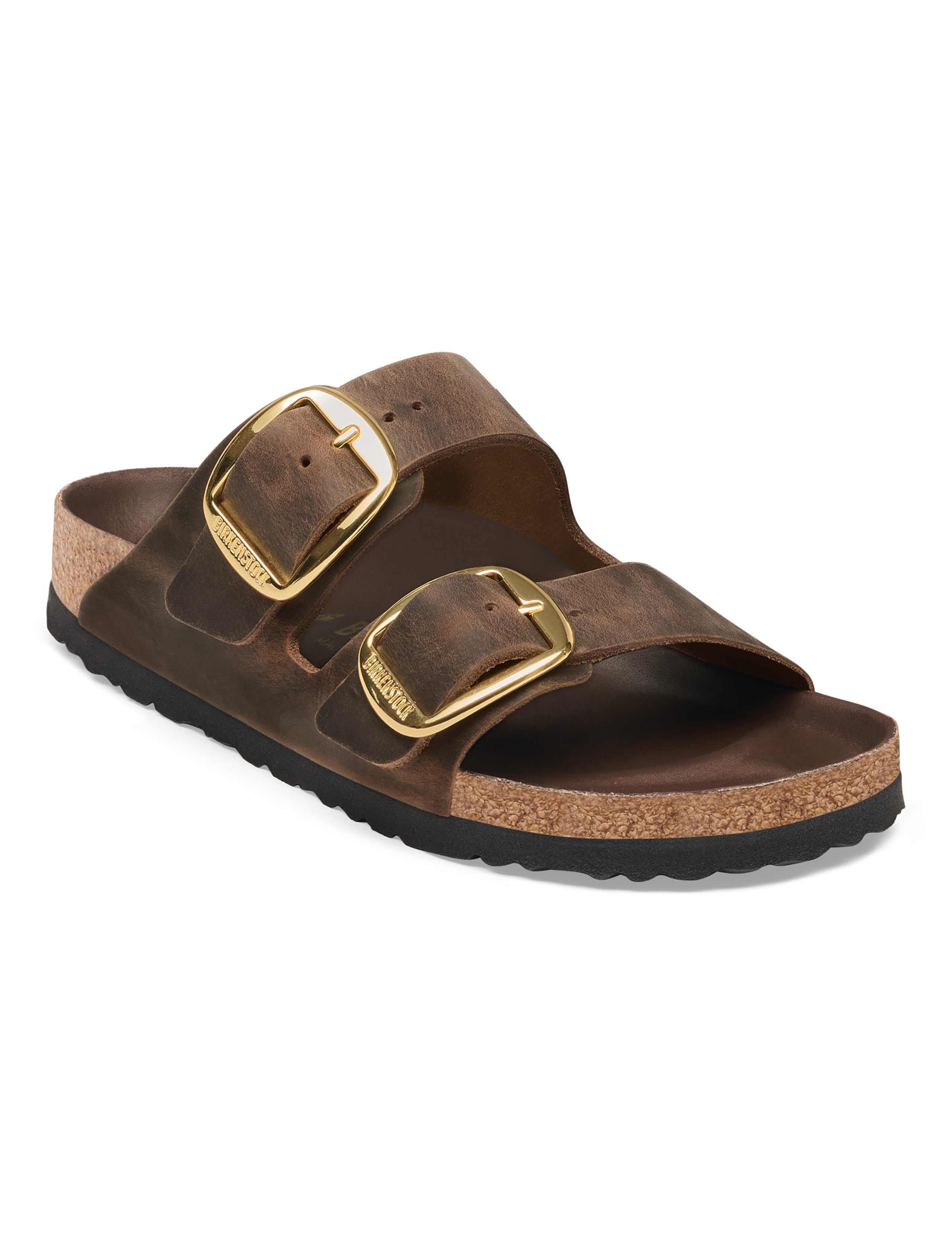 Arizona Big Buckle Oiled Leather Sliders 2 of 3