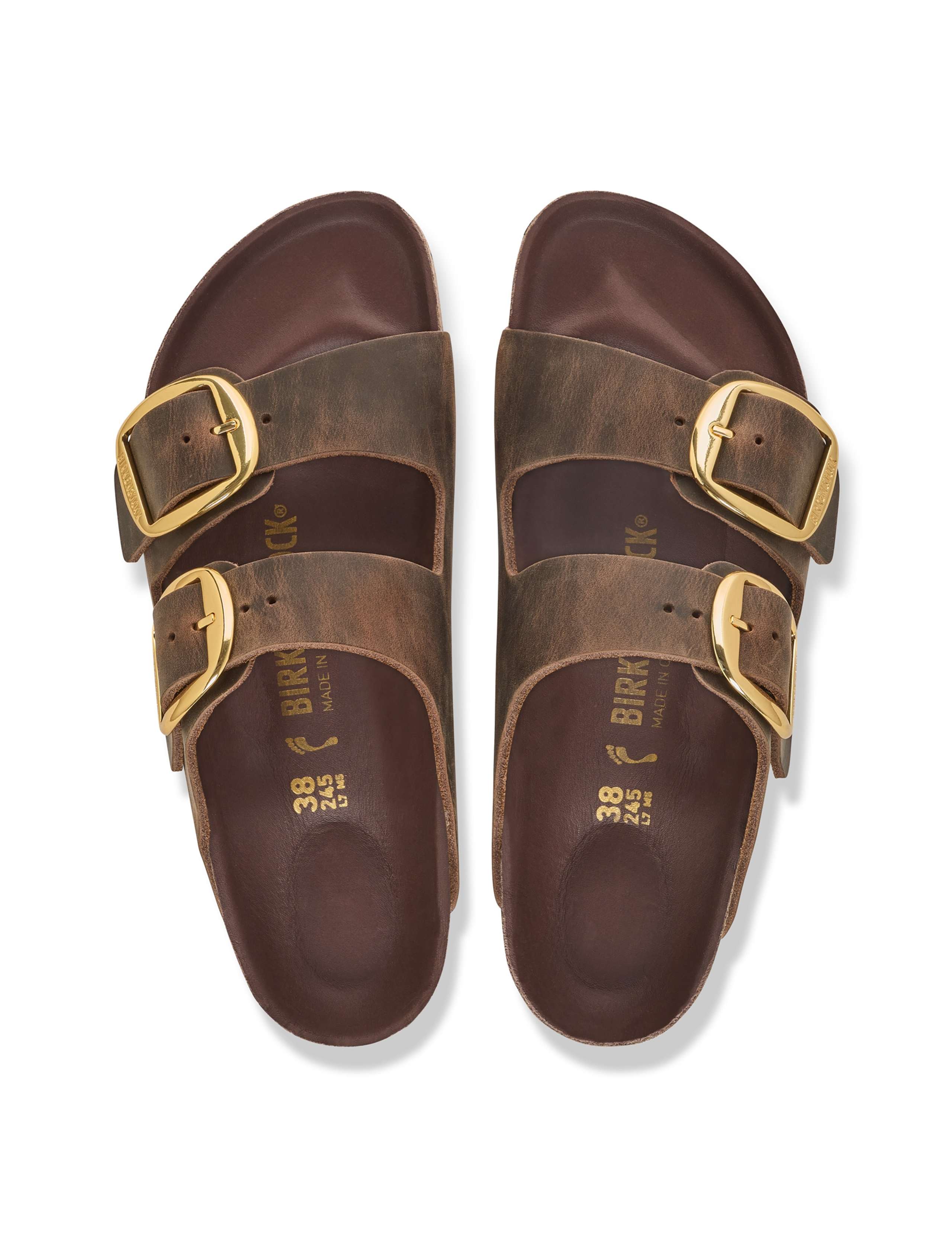 Arizona Big Buckle Oiled Leather Sliders 3 of 3