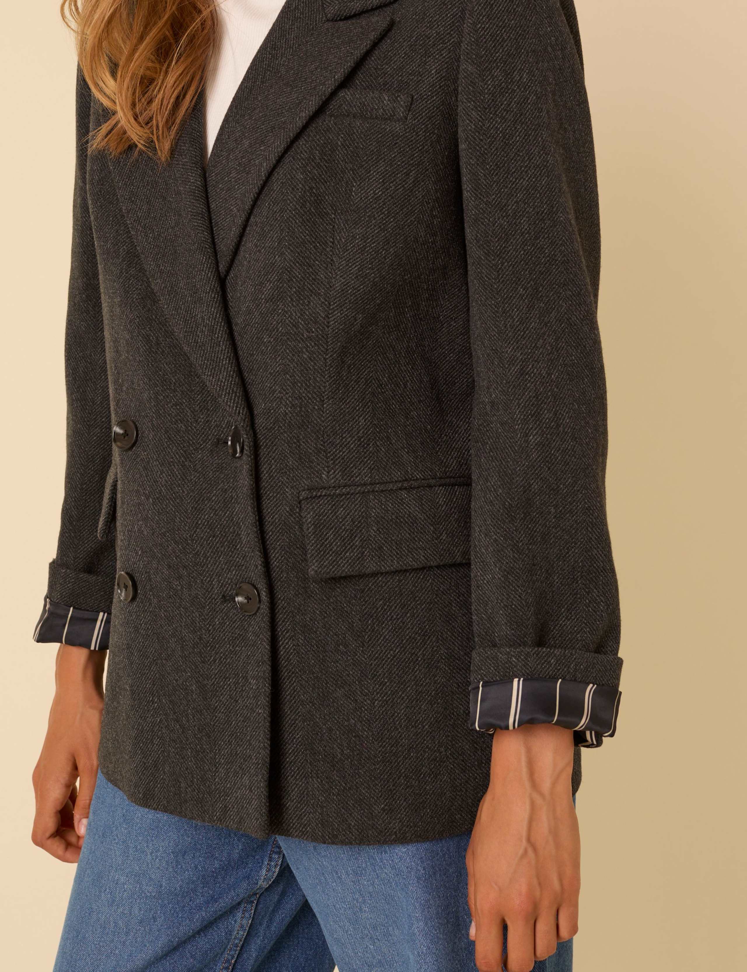 Tailored Double Breasted Blazer with Wool 2 of 5