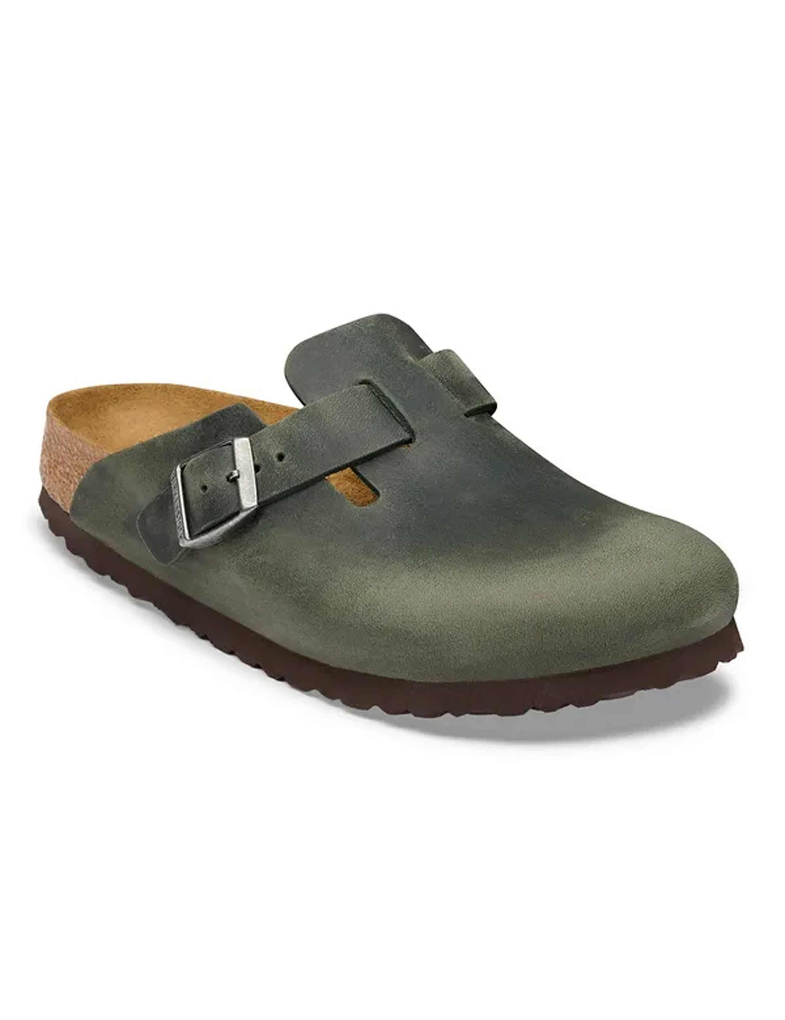 Boston Oiled Leather Footbed Clog Mules 2 of 3