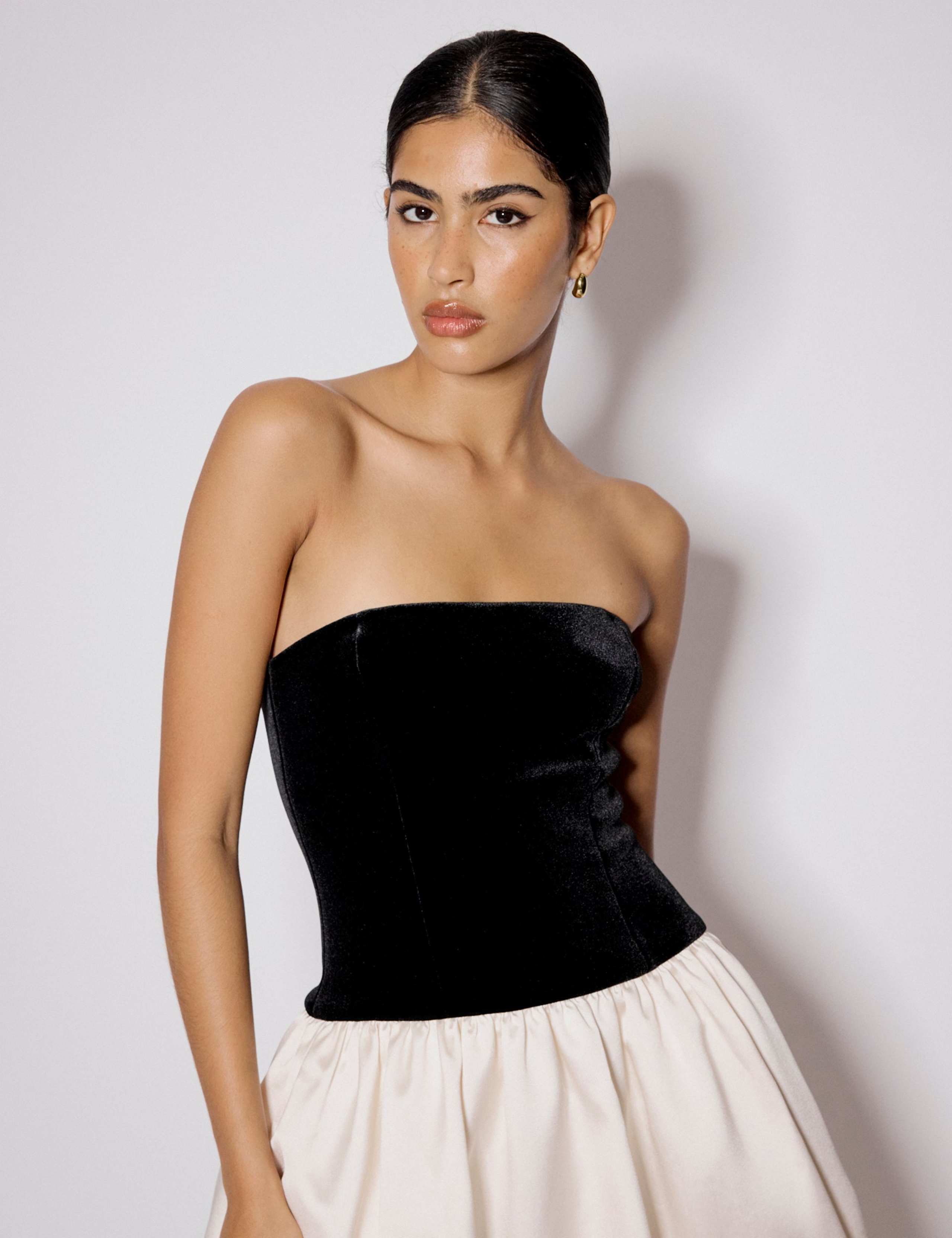 Pure Cotton Strapless Midi Skater Dress 2 of 5