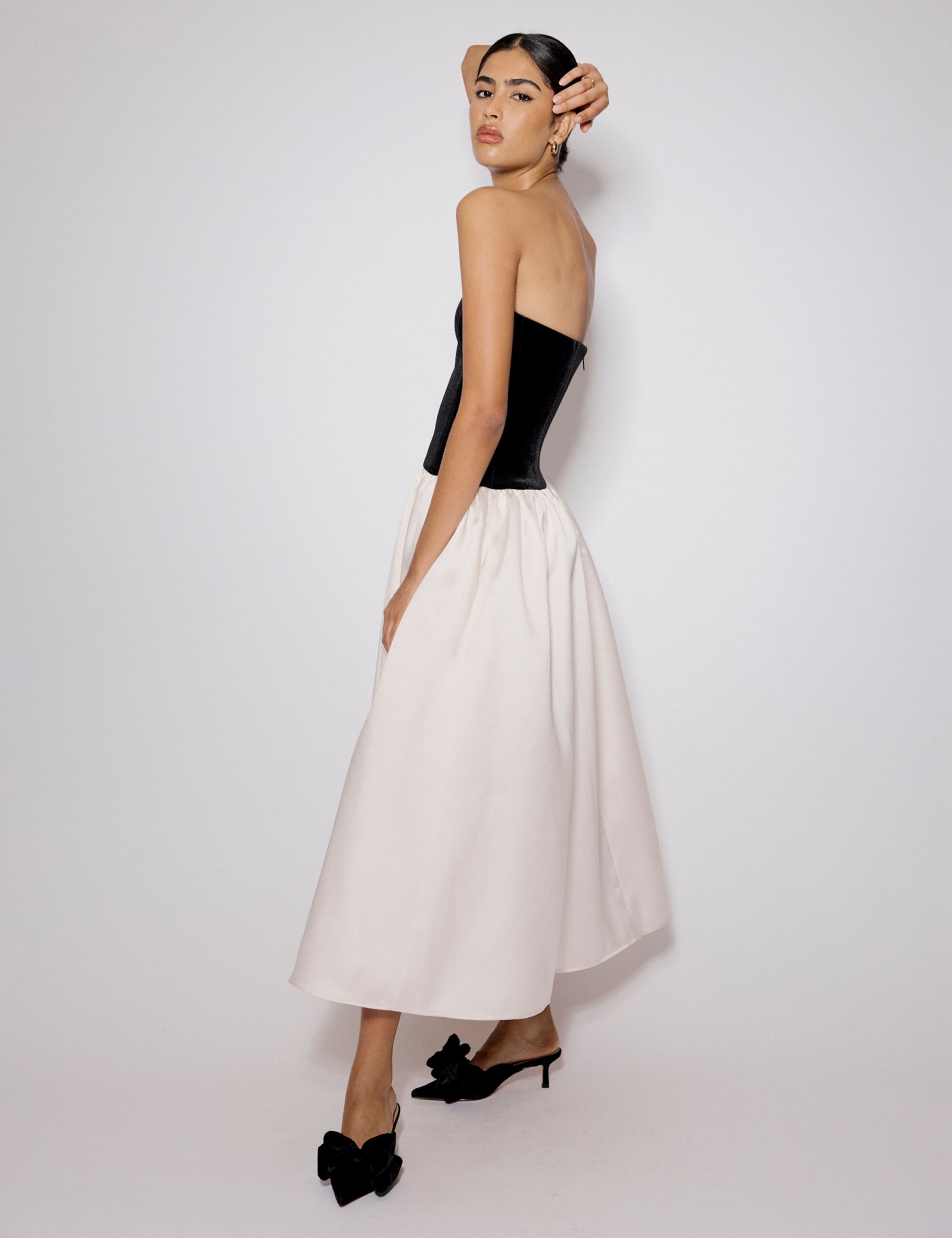 Pure Cotton Strapless Midi Skater Dress 6 of 6