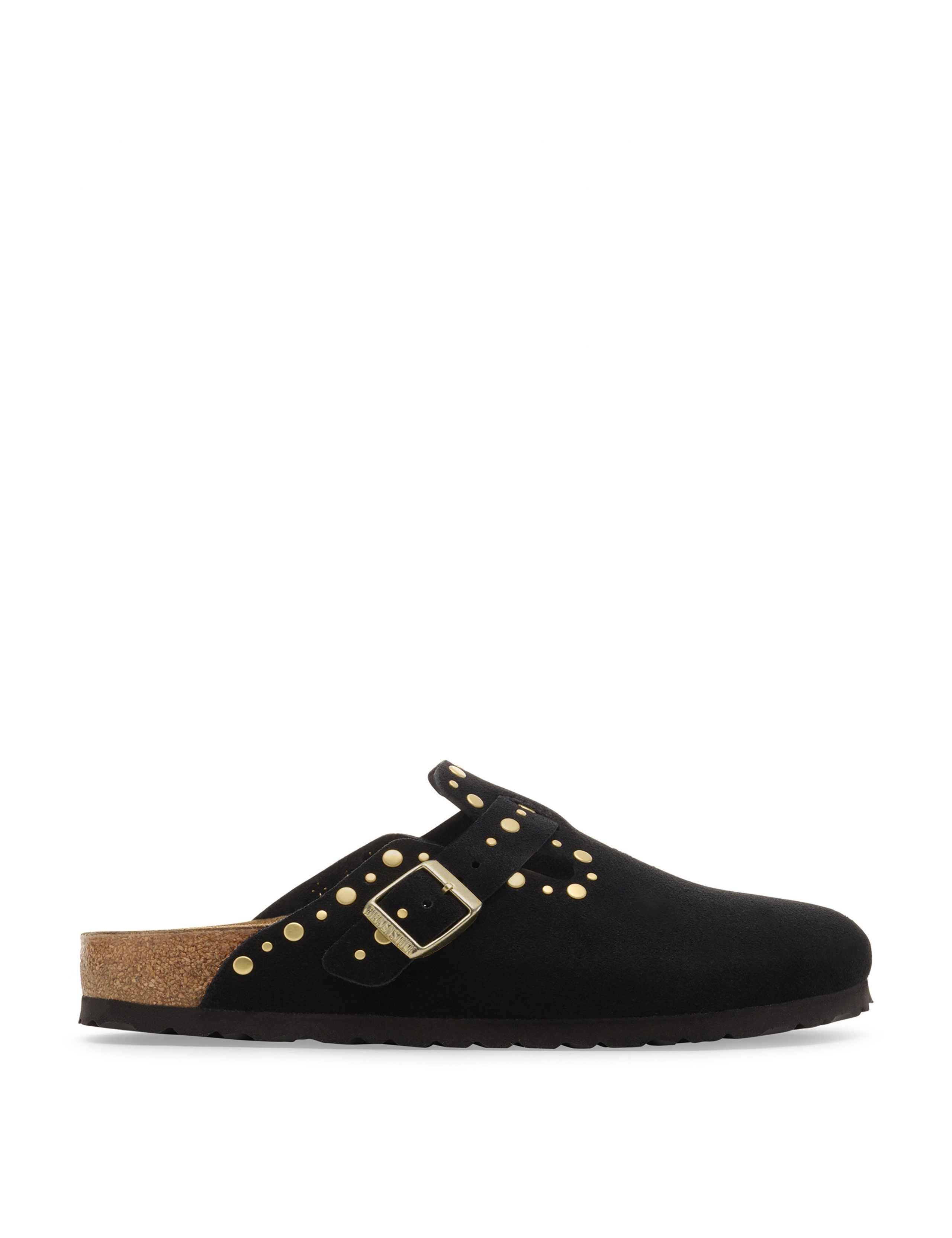 Boston Suede Rivet Footbed Clog Mules 1 of 3