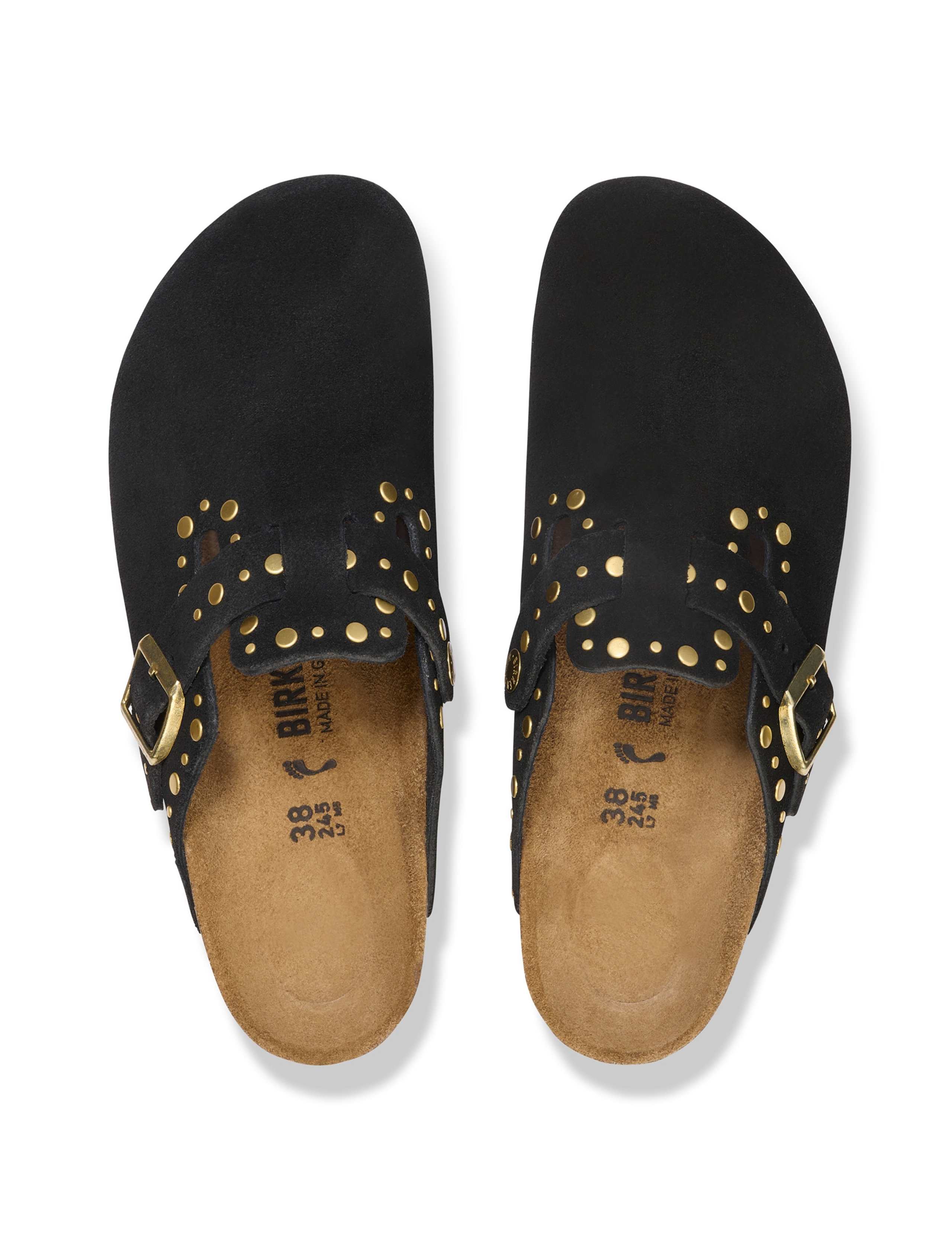 Boston Suede Rivet Footbed Clog Mules 3 of 3