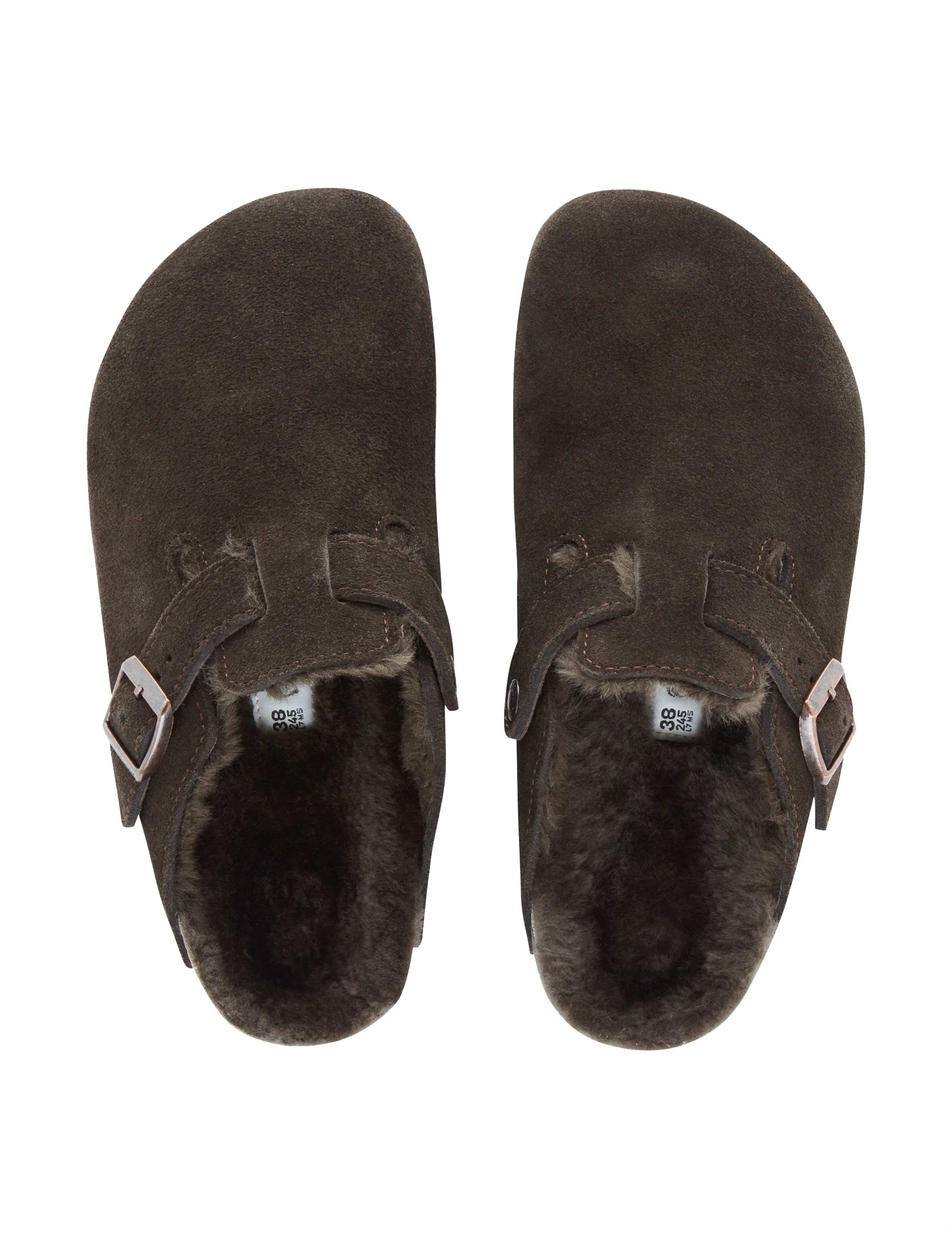 Boston Suede Shearling Buckle Slippers 3 of 3