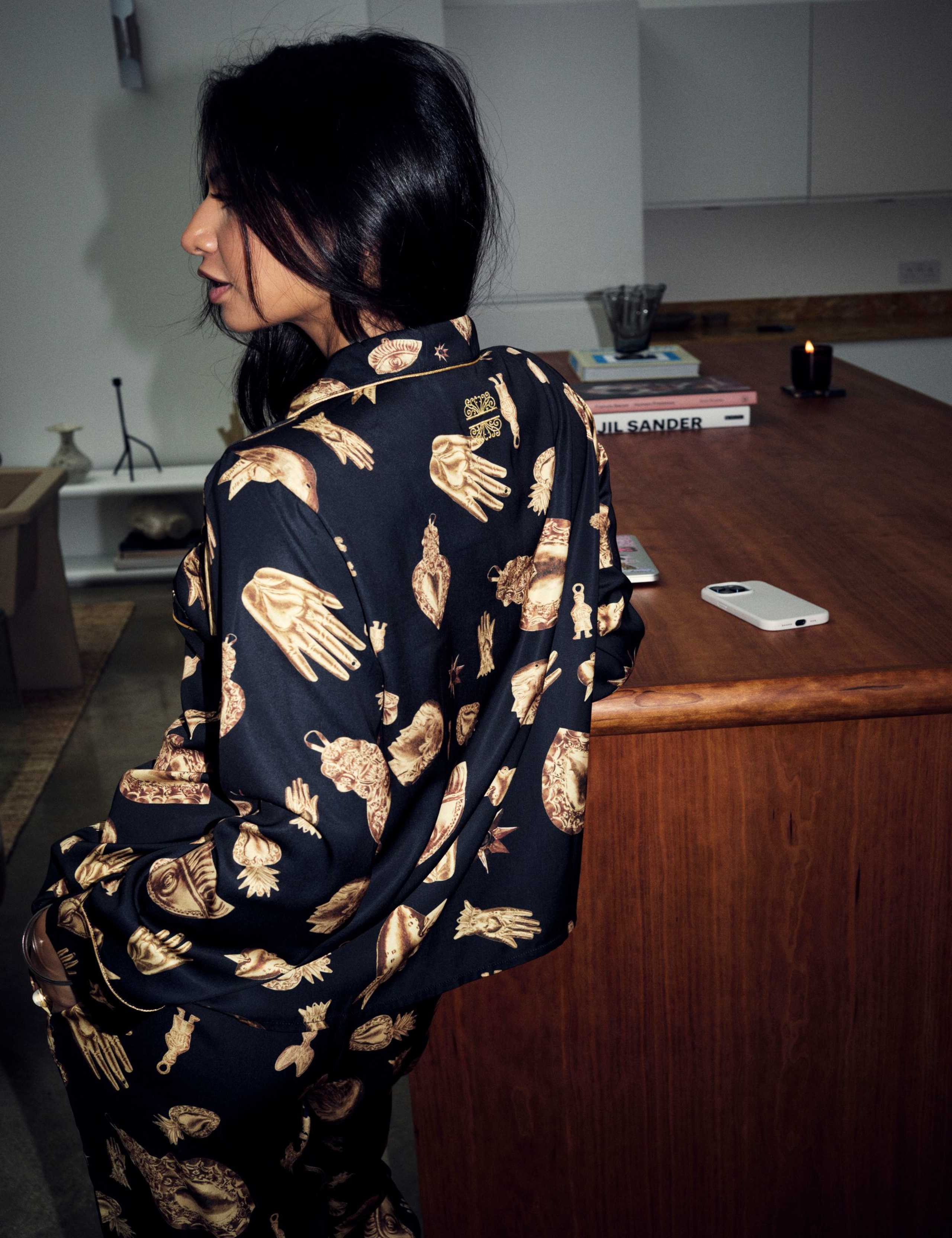 Printed Button Through Pyjama Set 4 of 5