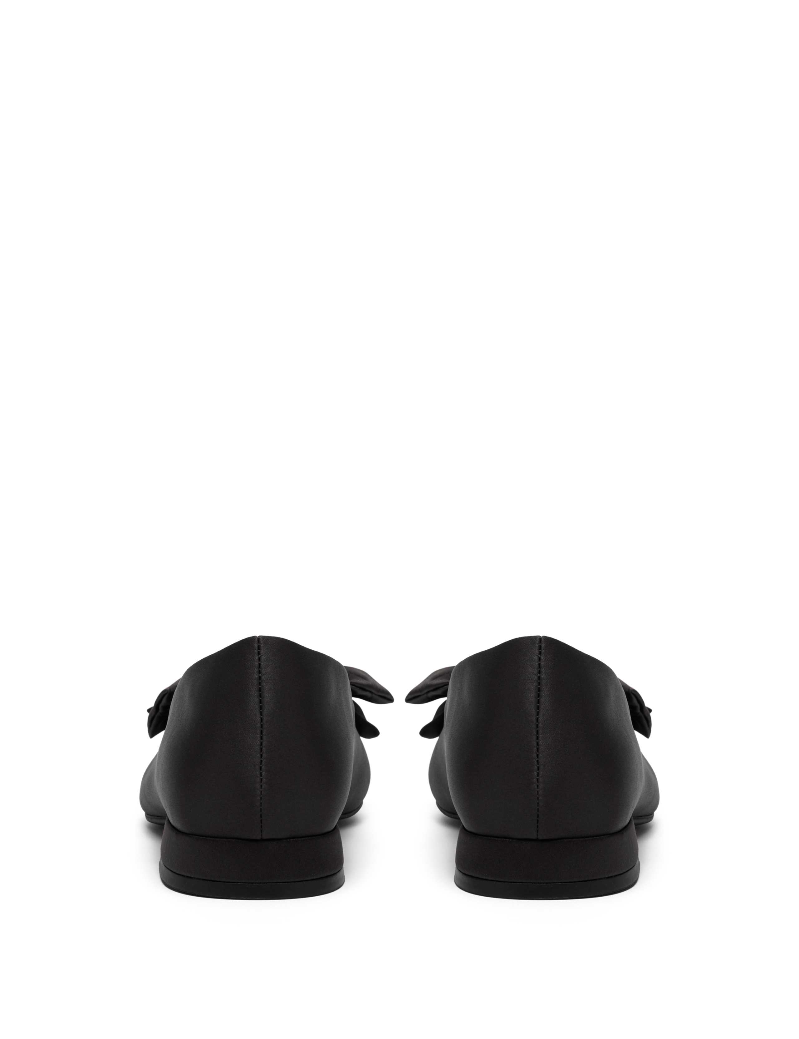 Satin Embellished Bow Flat Pointed Ballet Pumps 5 of 6