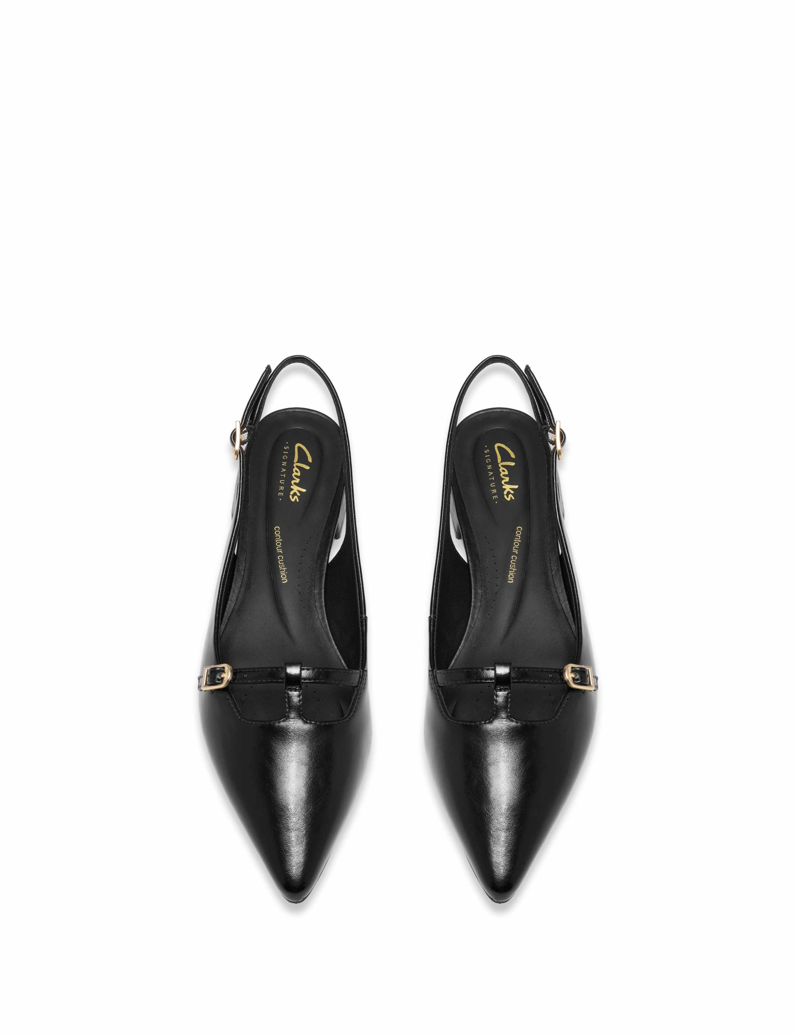 Leather Croc Ankle Strap Flat Pointed Slingback Shoes 3 of 6