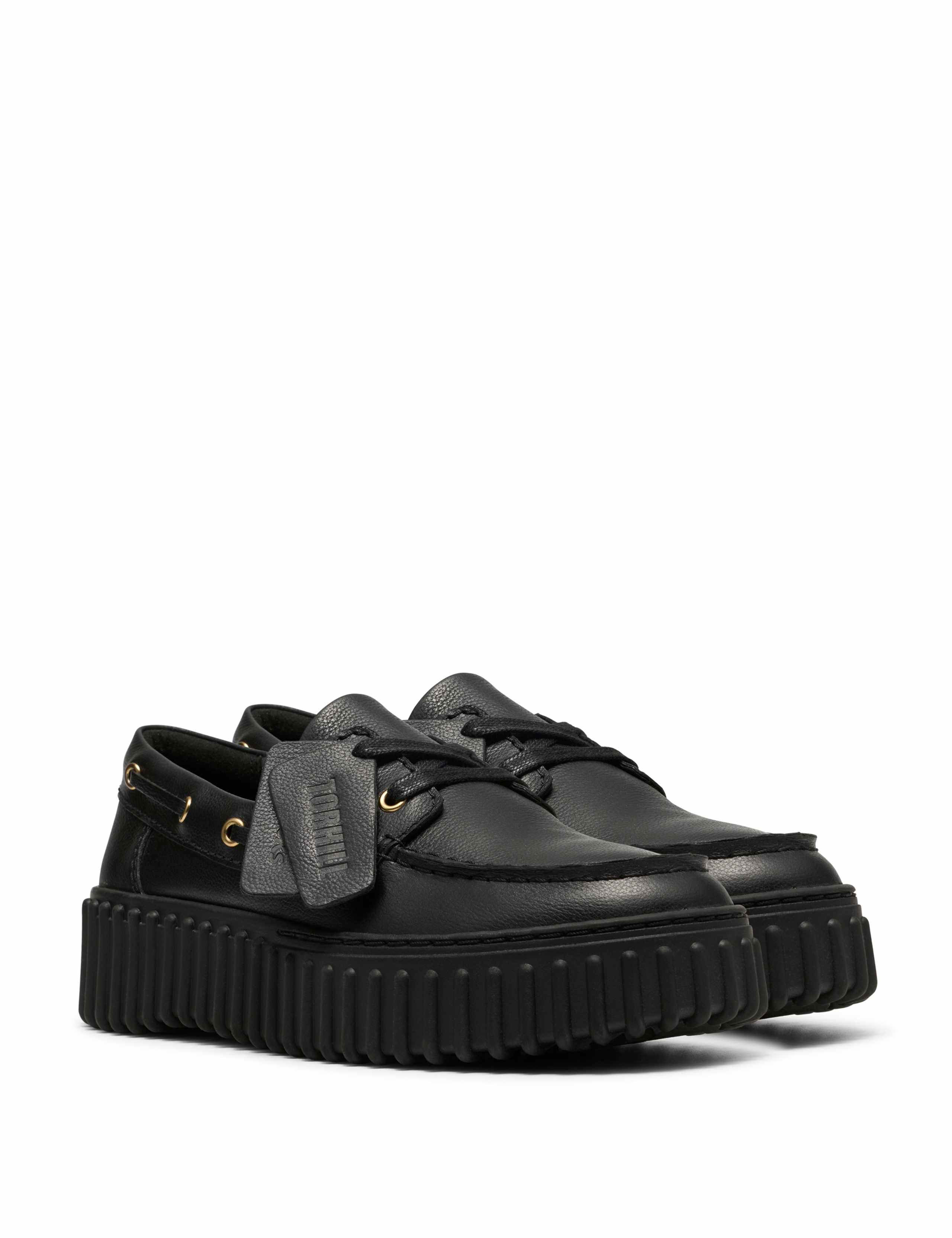 Leather Chunky Lace Up Boat Shoes 3 of 8