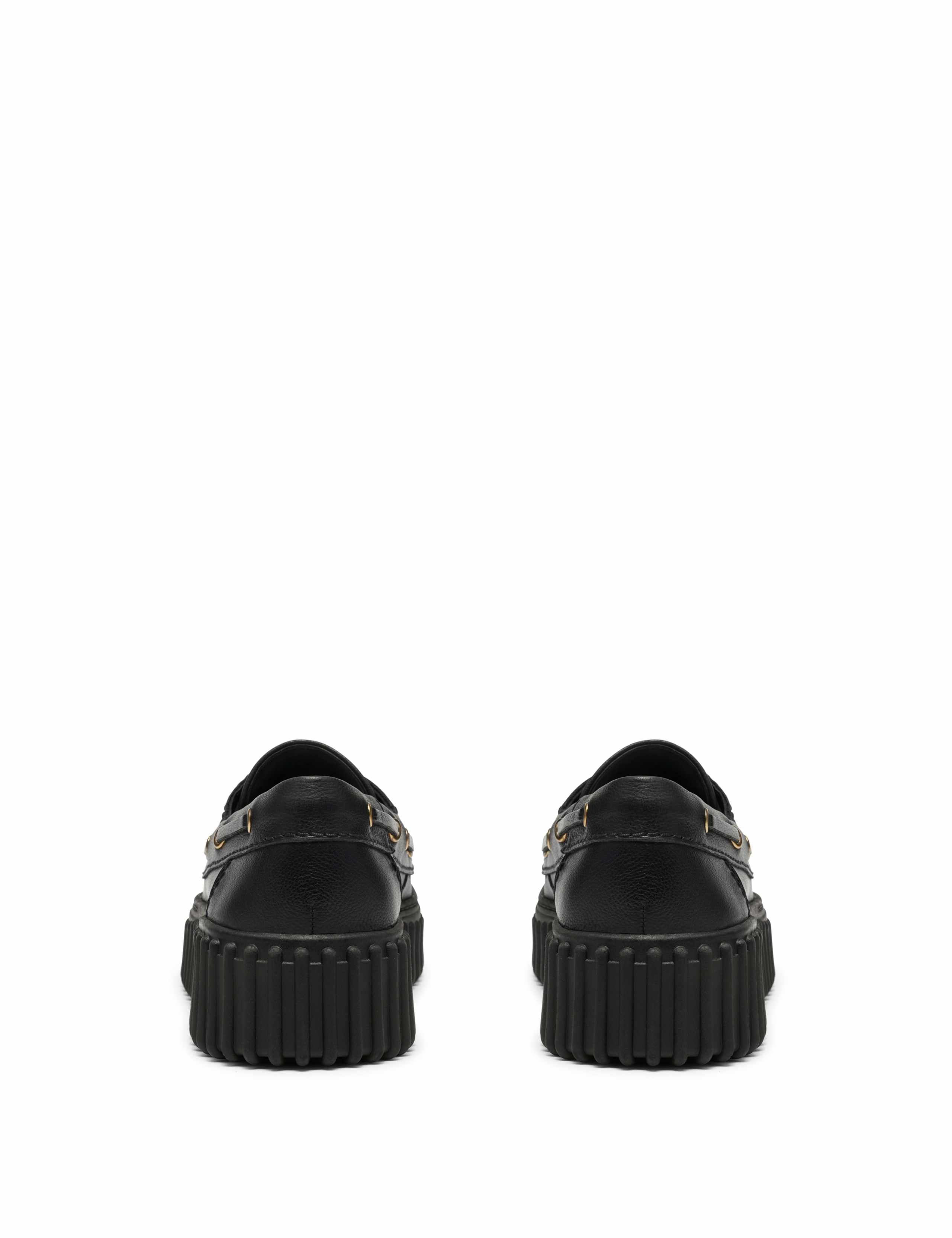 Leather Chunky Lace Up Boat Shoes 6 of 8