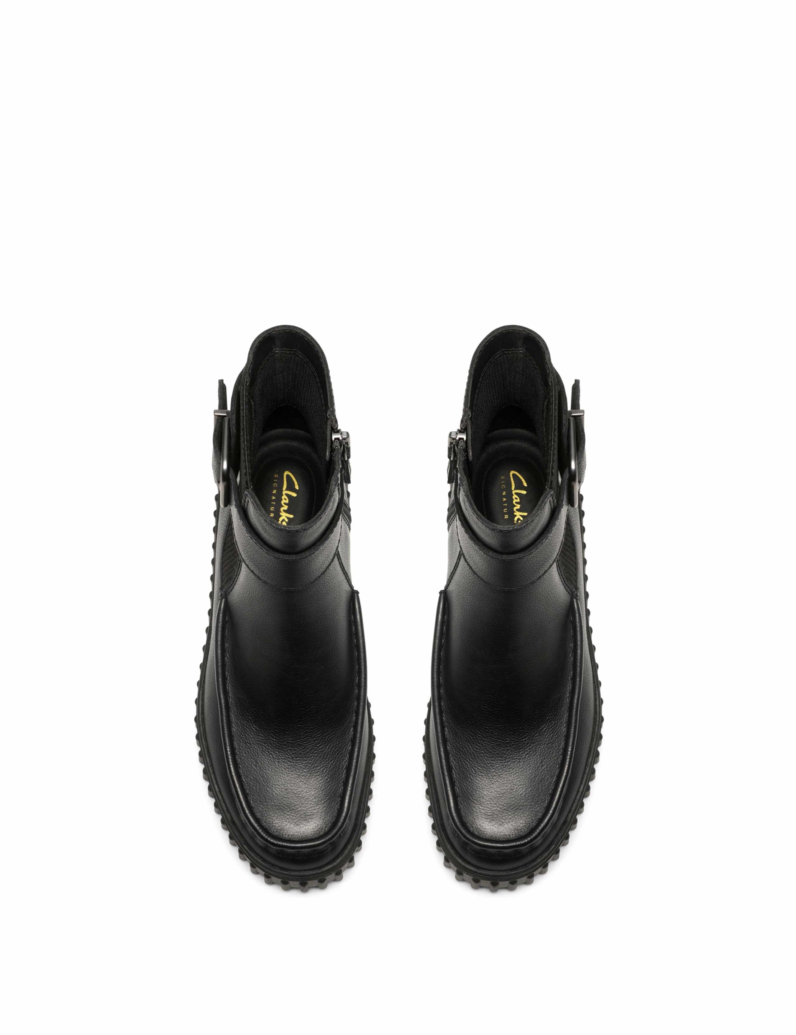 Leather Buckle Flatform Ankle Boots 3 of 6