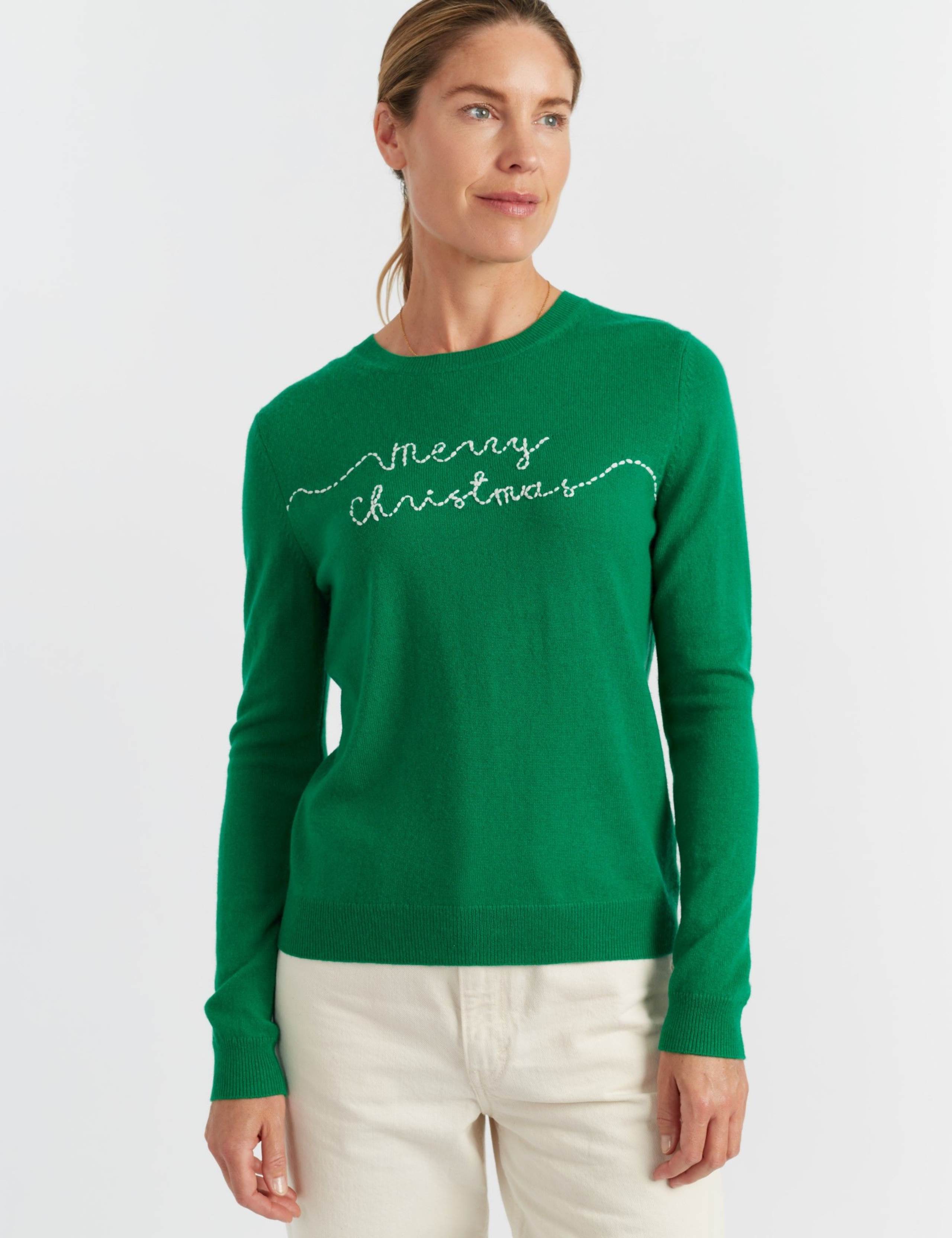 Wool Rich Christmas Jumper with Cashmere 1 of 4