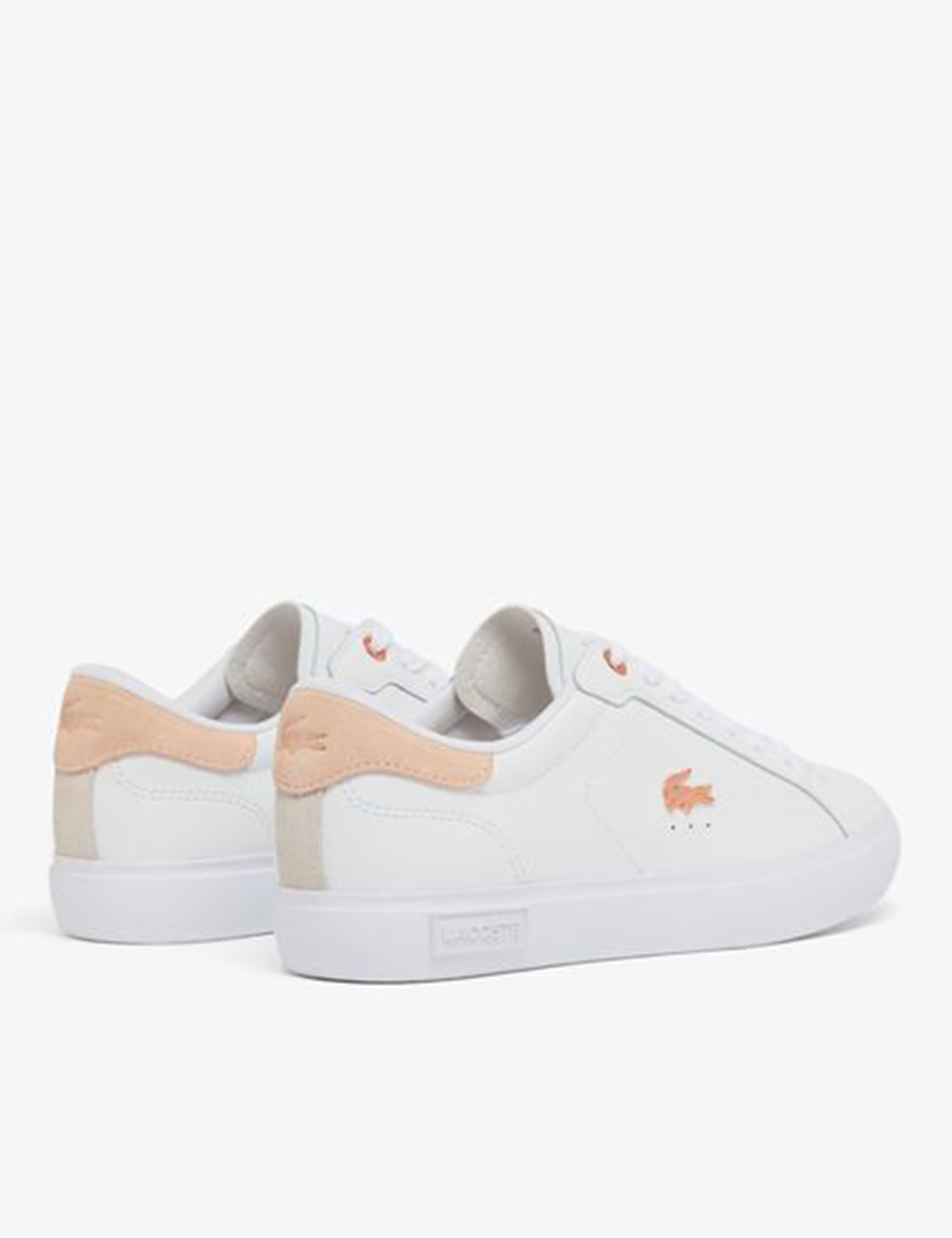 Powercourt Leather Rose Gold Detail Trainers 2 of 6