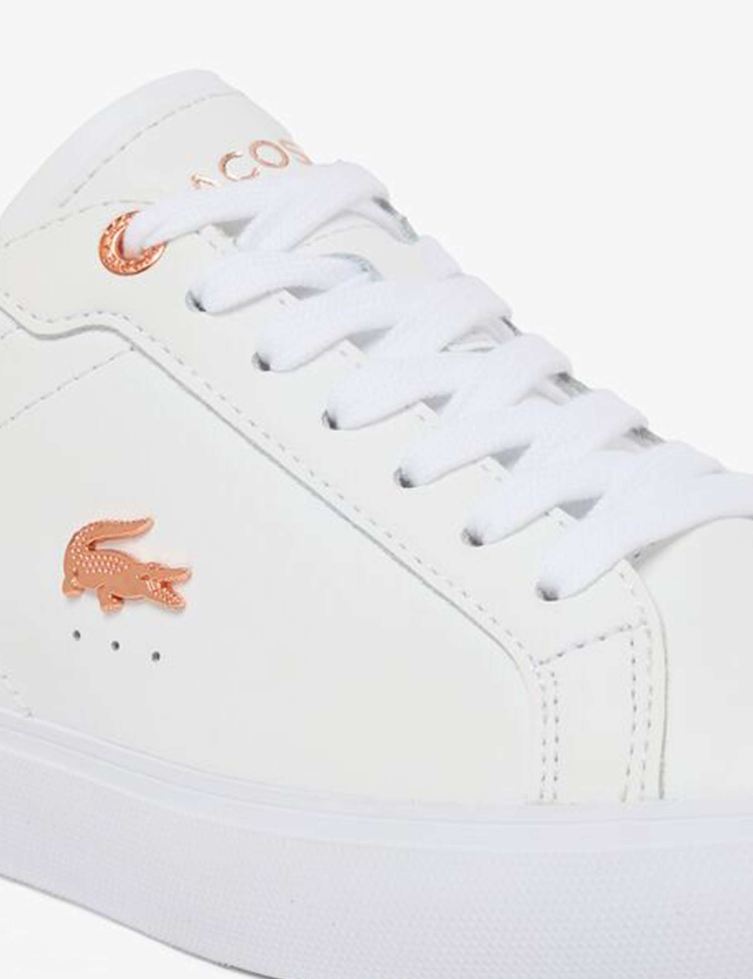 Powercourt Leather Rose Gold Detail Trainers 5 of 6