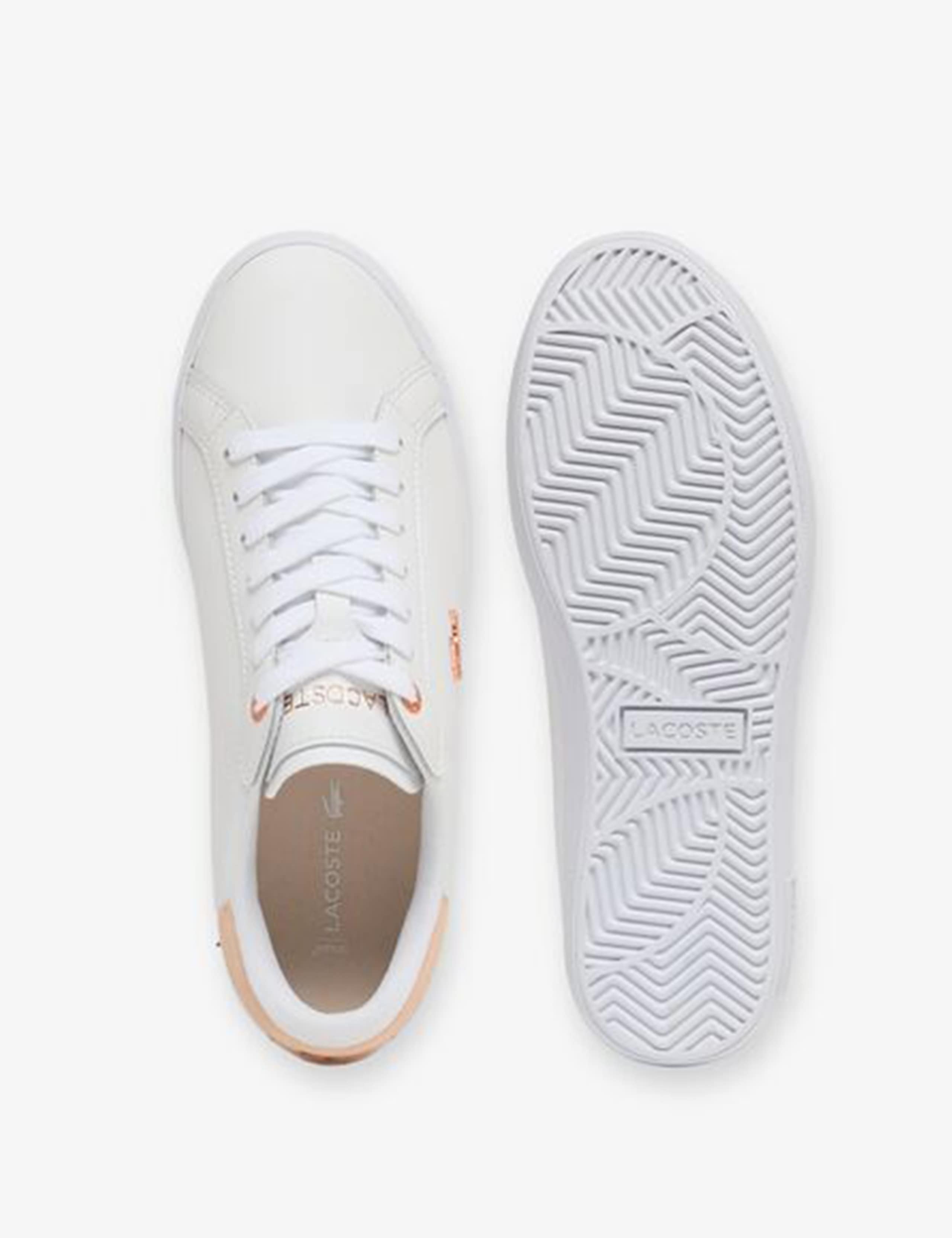 Powercourt Leather Rose Gold Detail Trainers 6 of 6