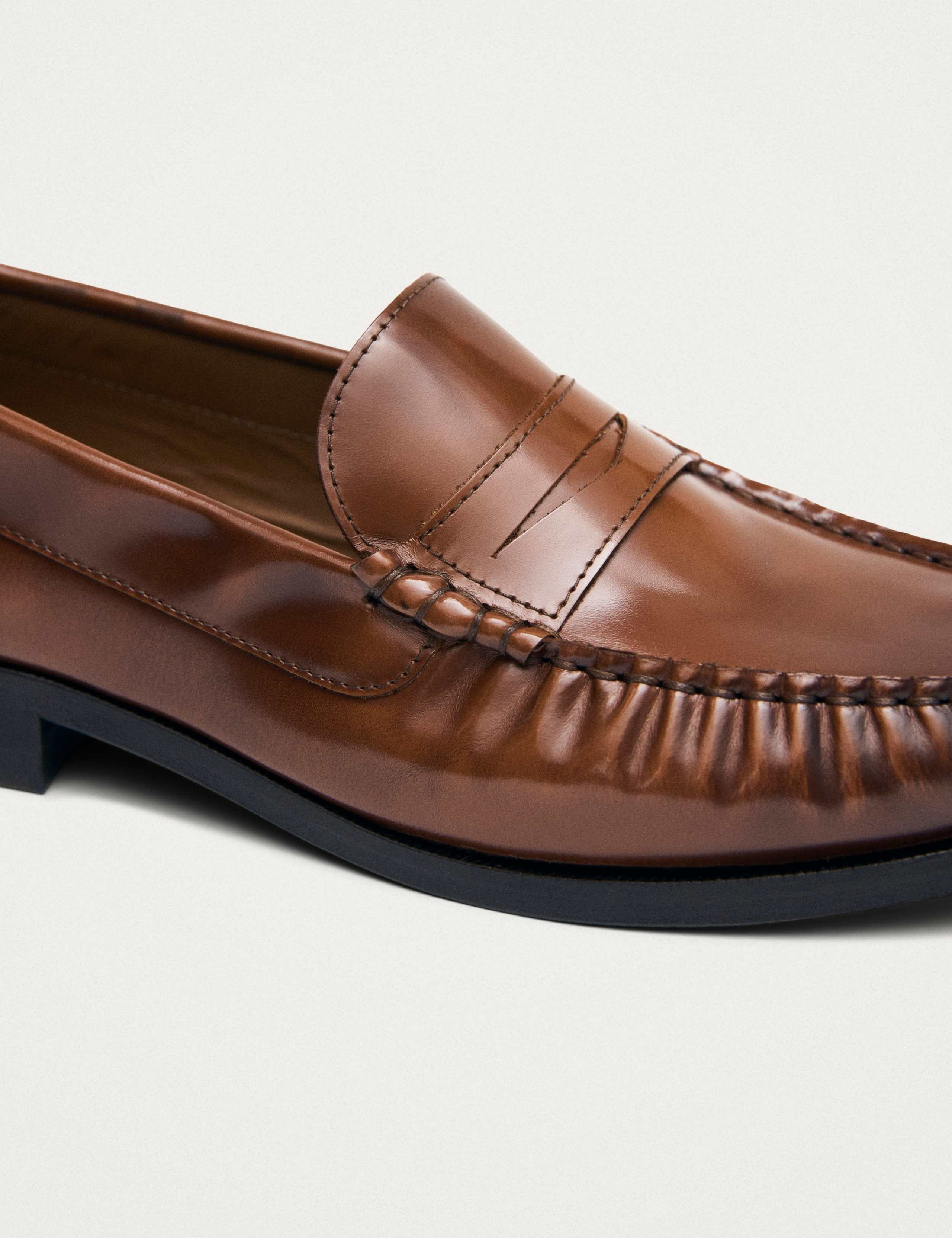 Leather Block Heel Loafers 7 of 8