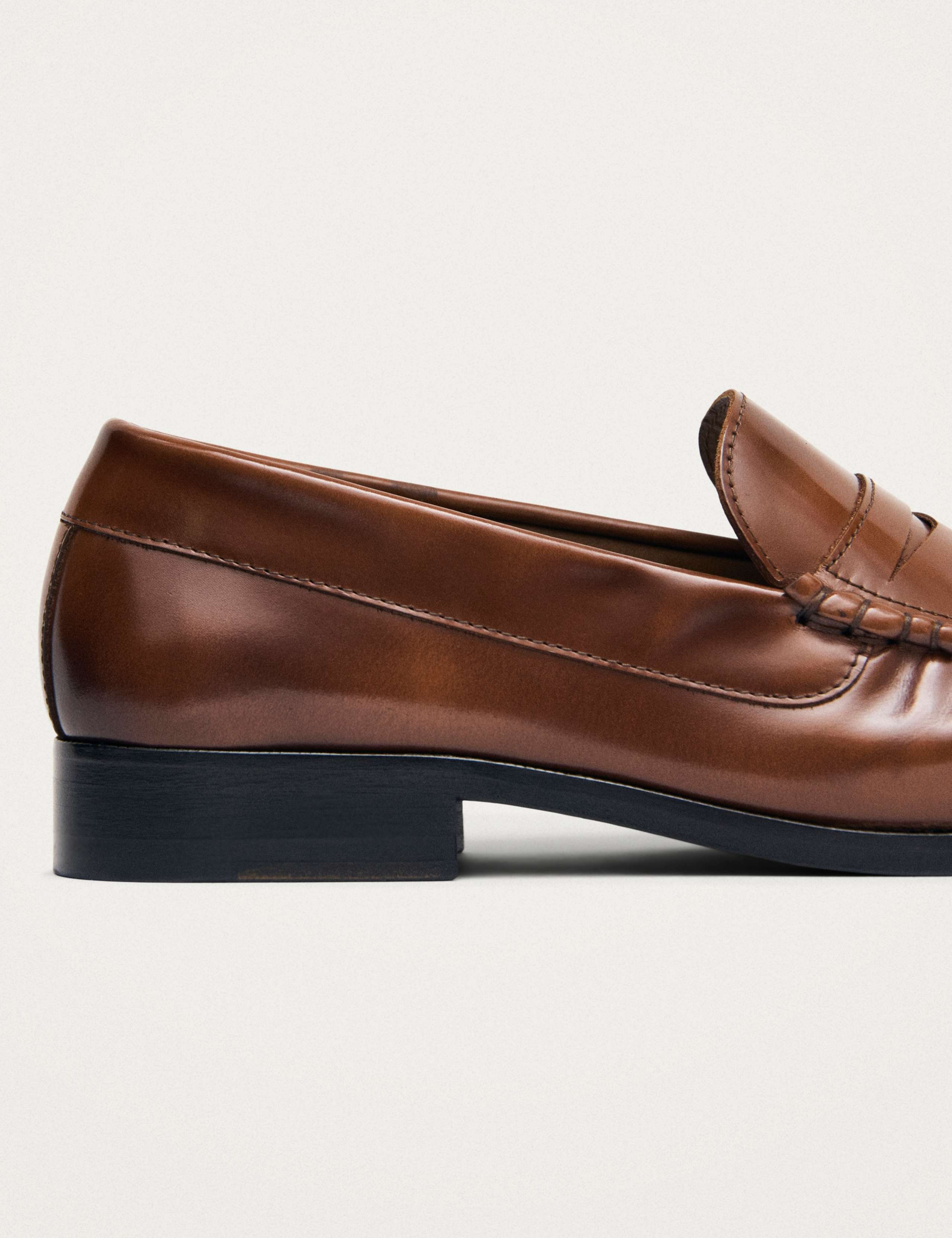 Leather Block Heel Loafers 8 of 8