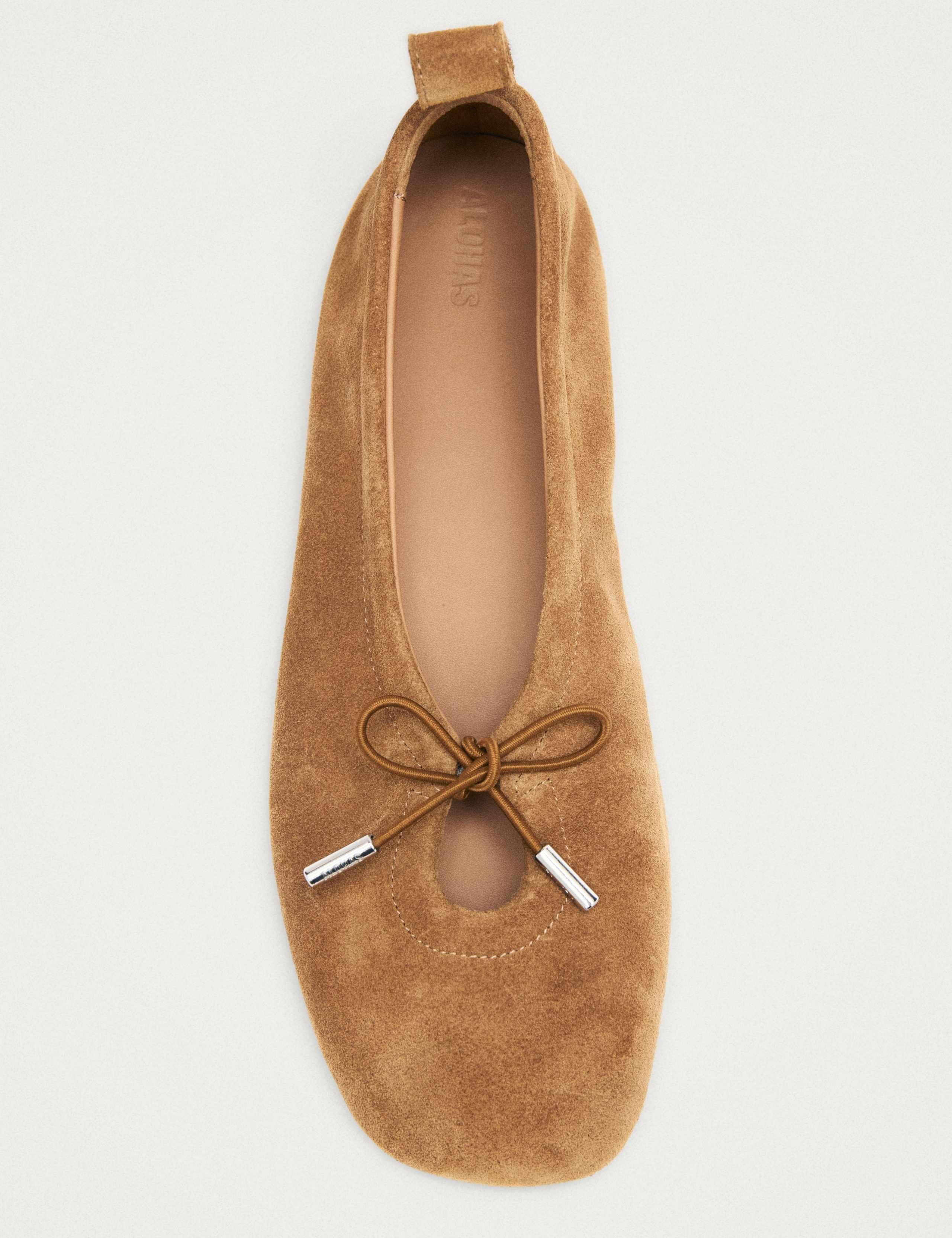 Suede Bow Flat Ballet Pumps 2 of 7