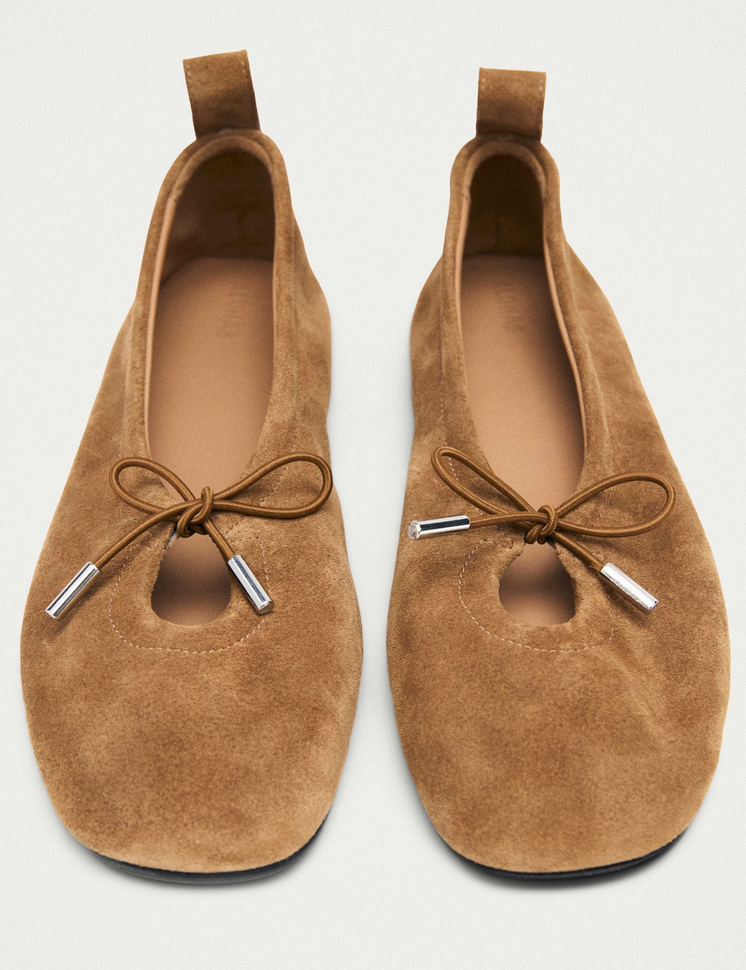 Suede Bow Flat Ballet Pumps 3 of 7
