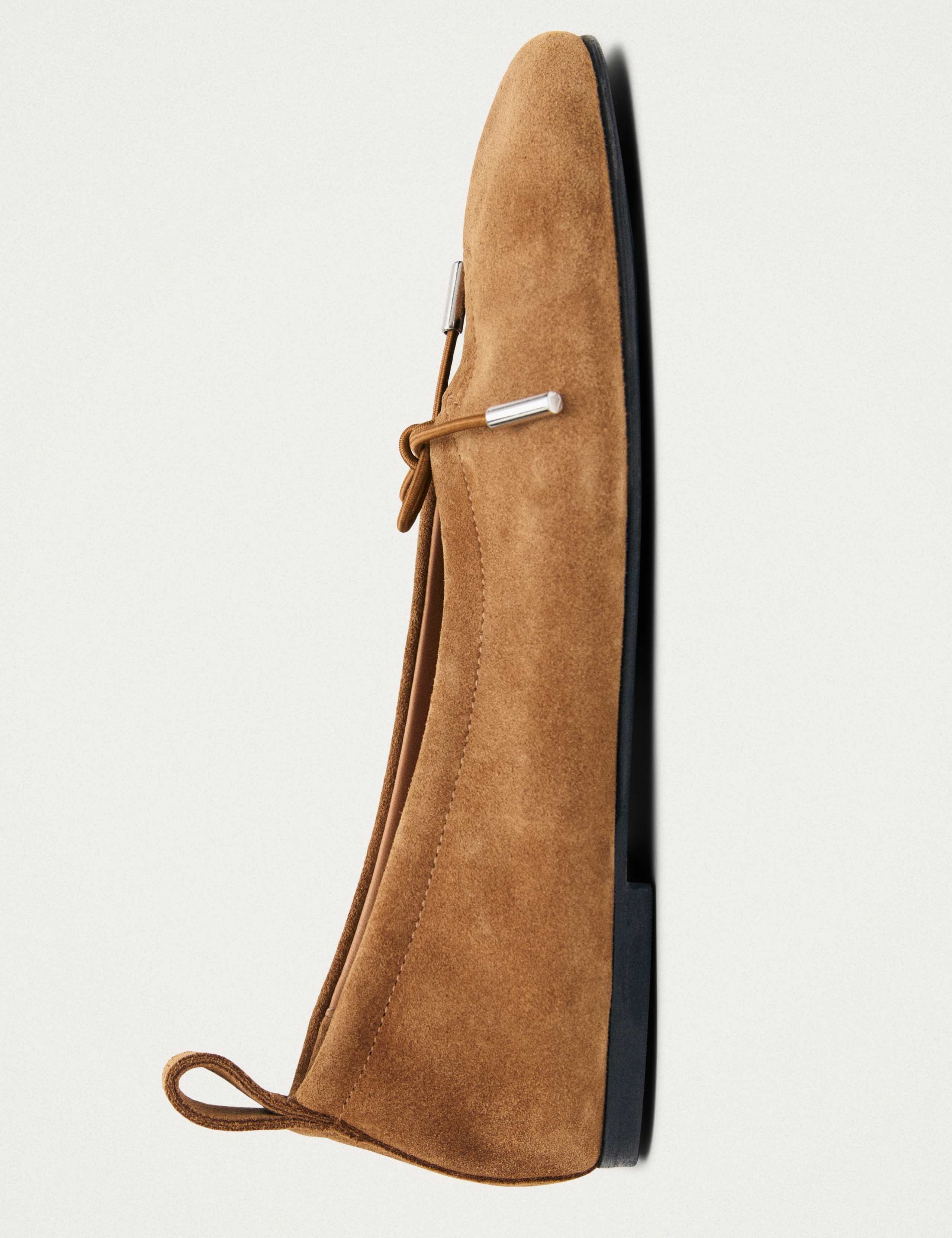 Suede Bow Flat Ballet Pumps 5 of 7