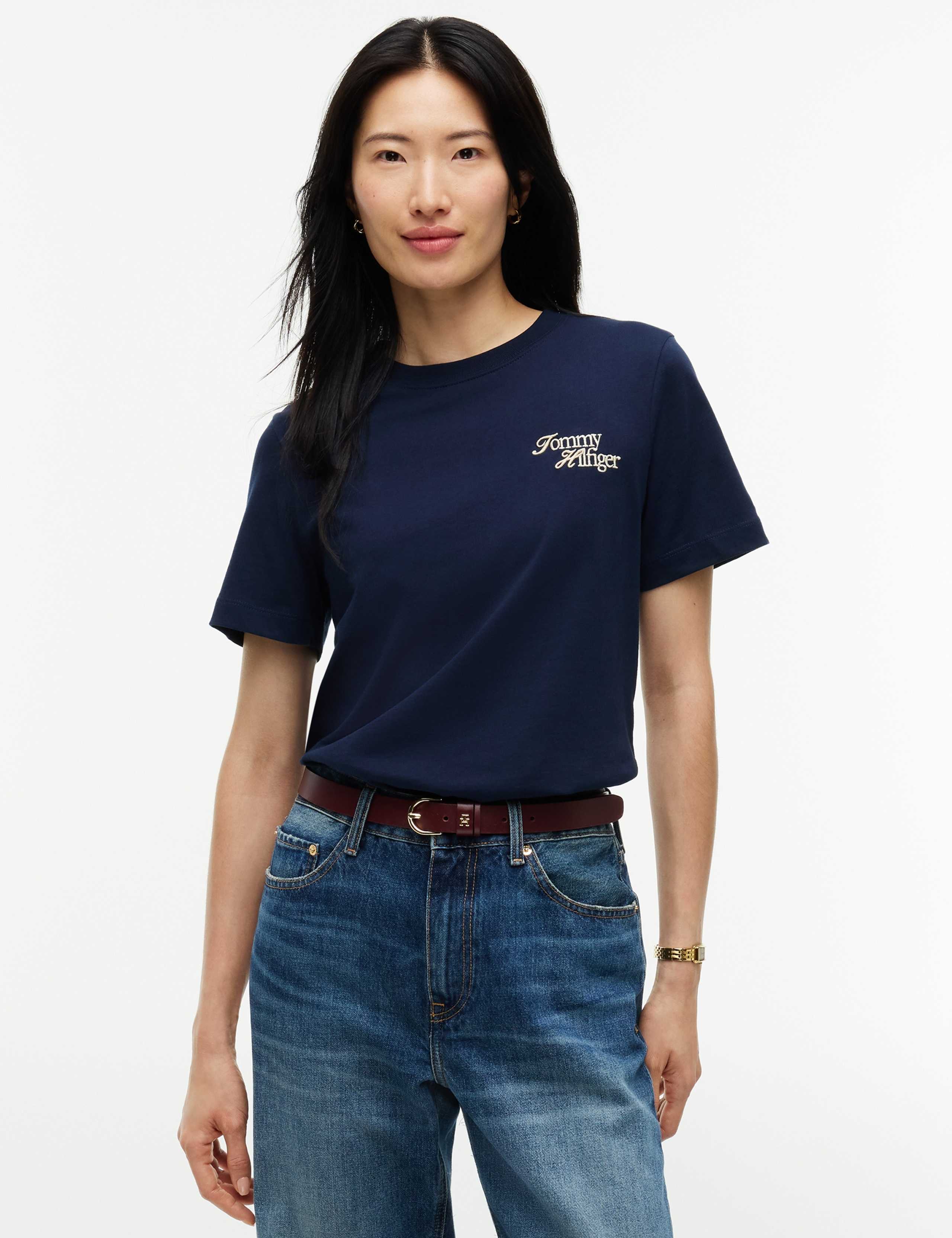 Pure Cotton Script Crew T-Shirt 6 of 6