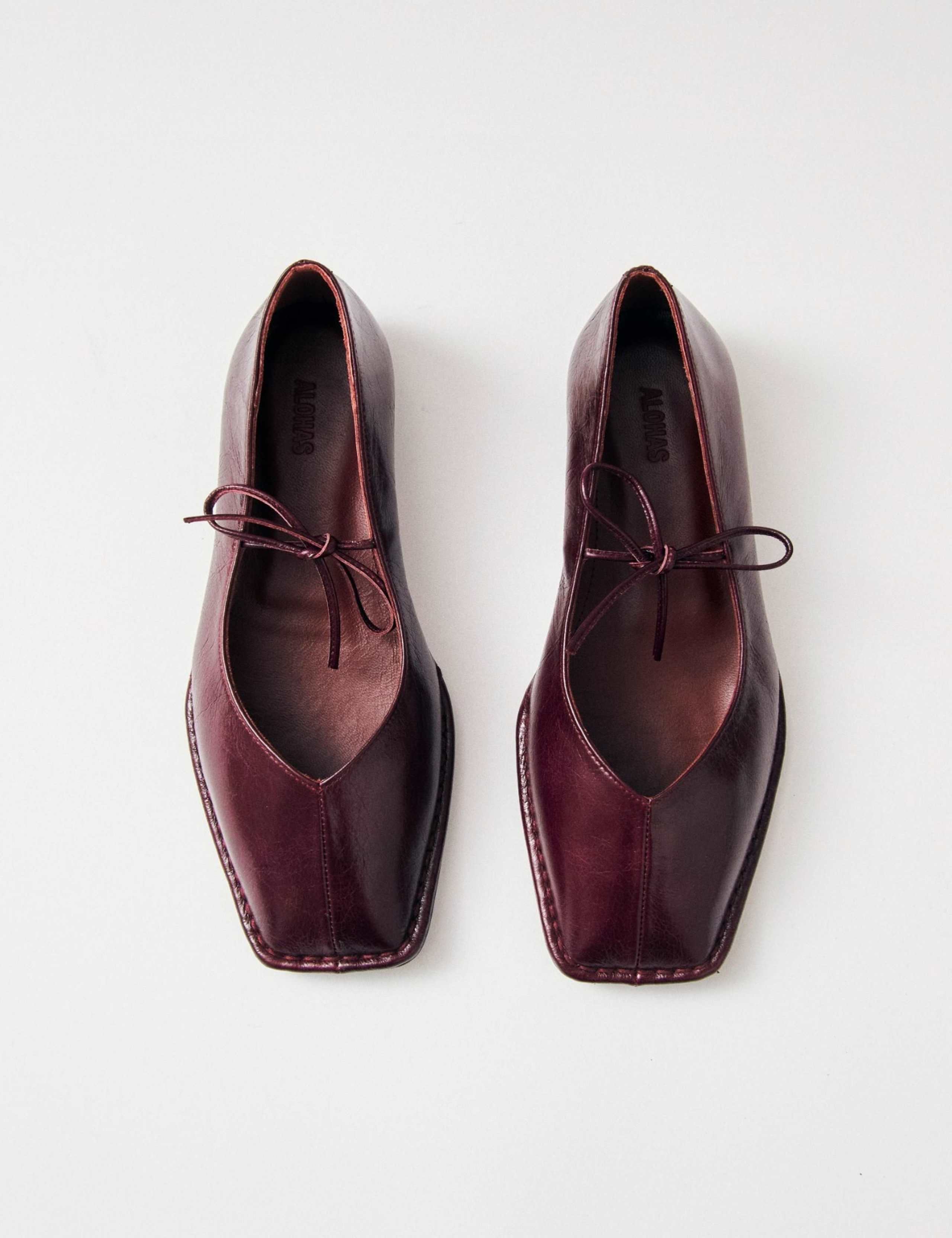 Sway Leather Bow Square Toe Ballet Pumps 8 of 8