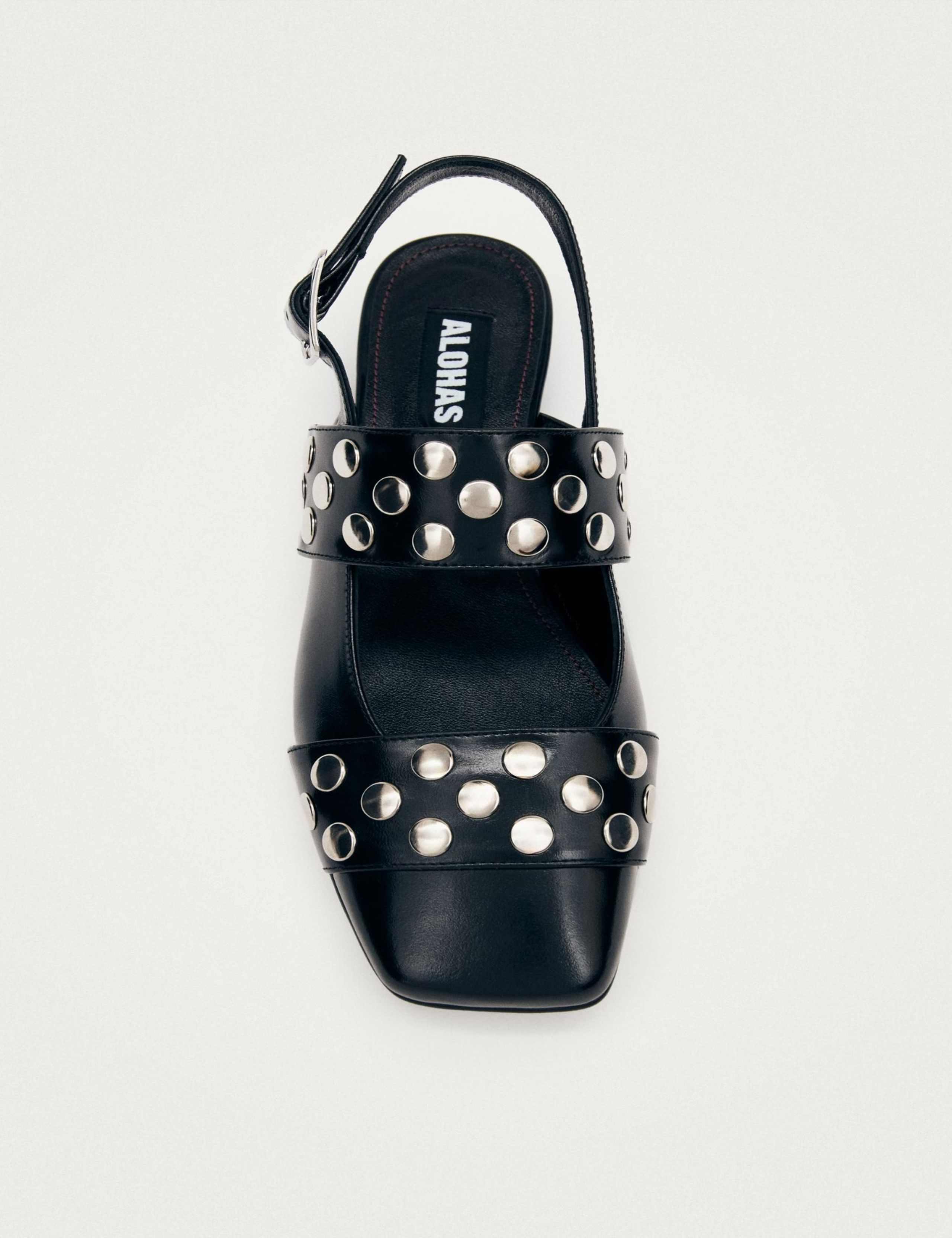 Dyana Leather Kitten Heel Slingback Shoes 3 of 5