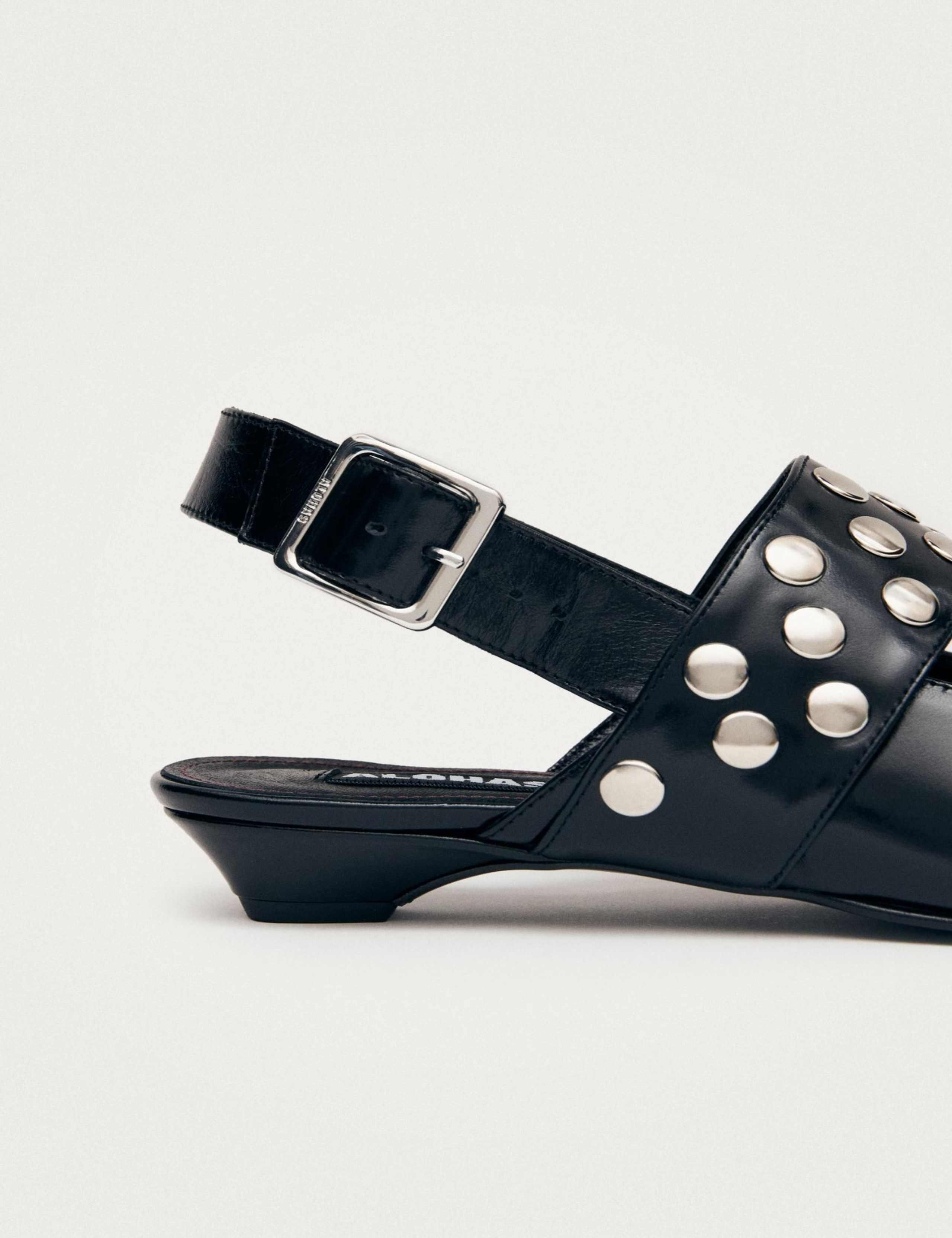 Dyana Leather Kitten Heel Slingback Shoes 5 of 5