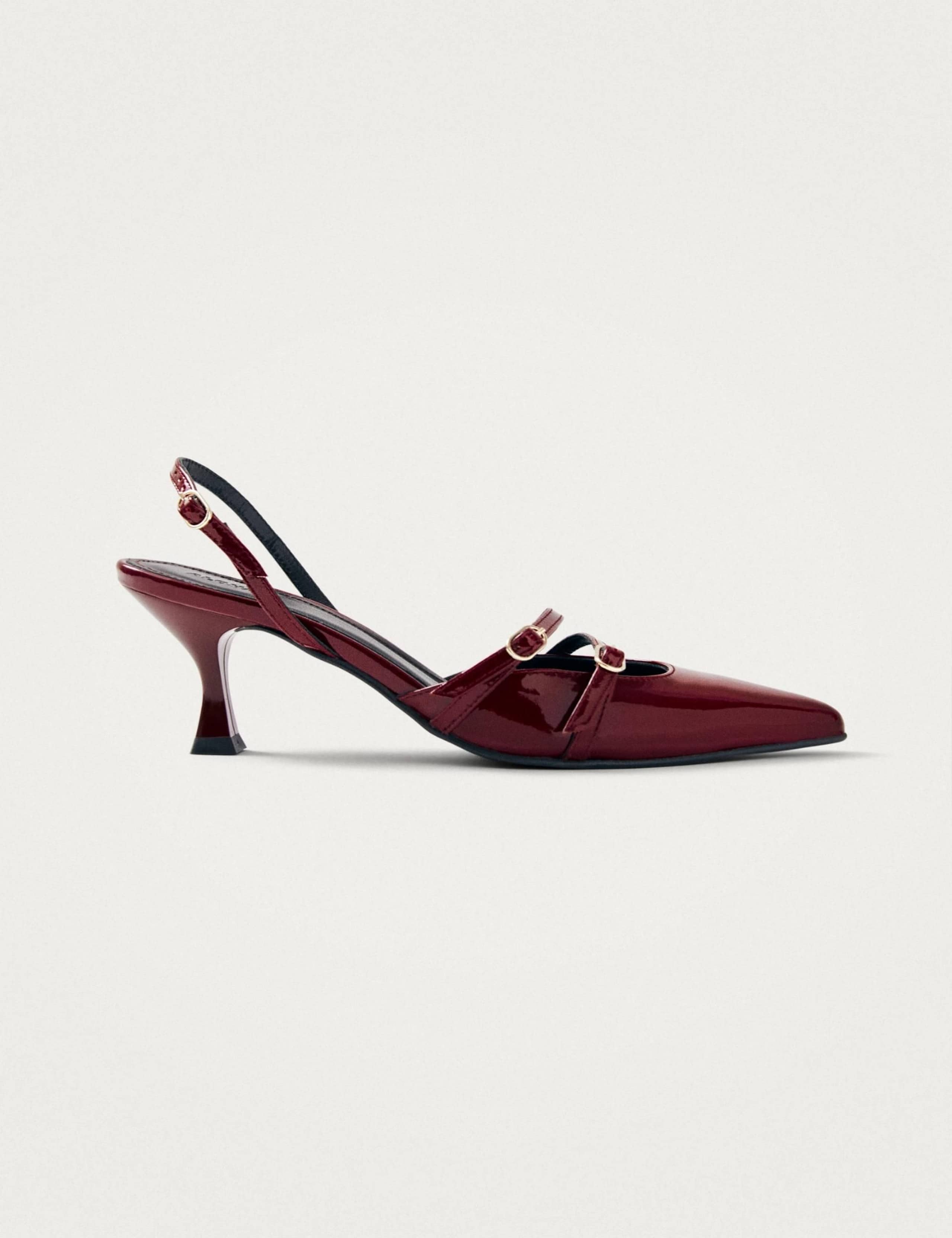 Joelle Onix Leather Patent Kitten Heel Pumps 1 of 5