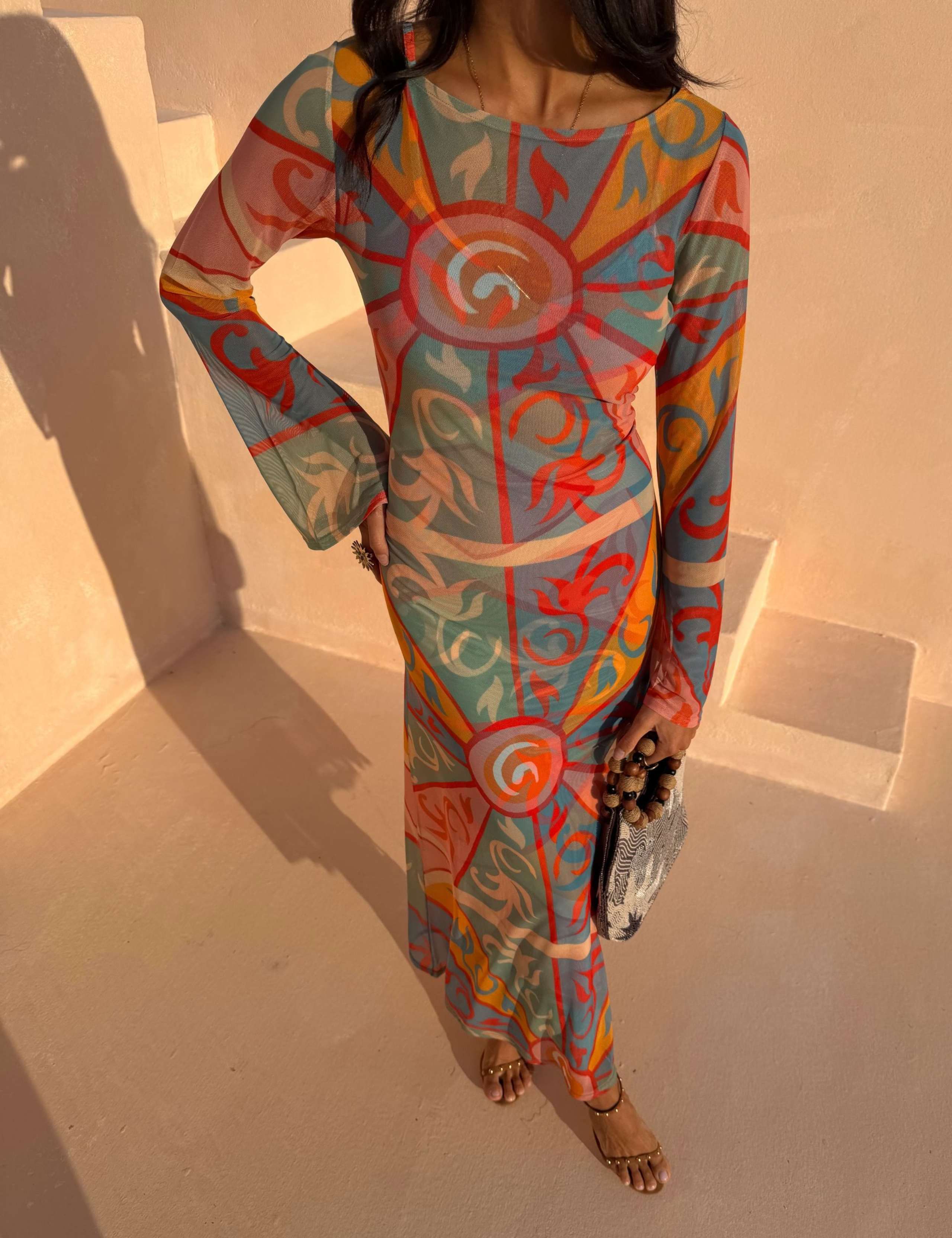 Kaleidoscope Print Maxi Column Dress 2 of 5