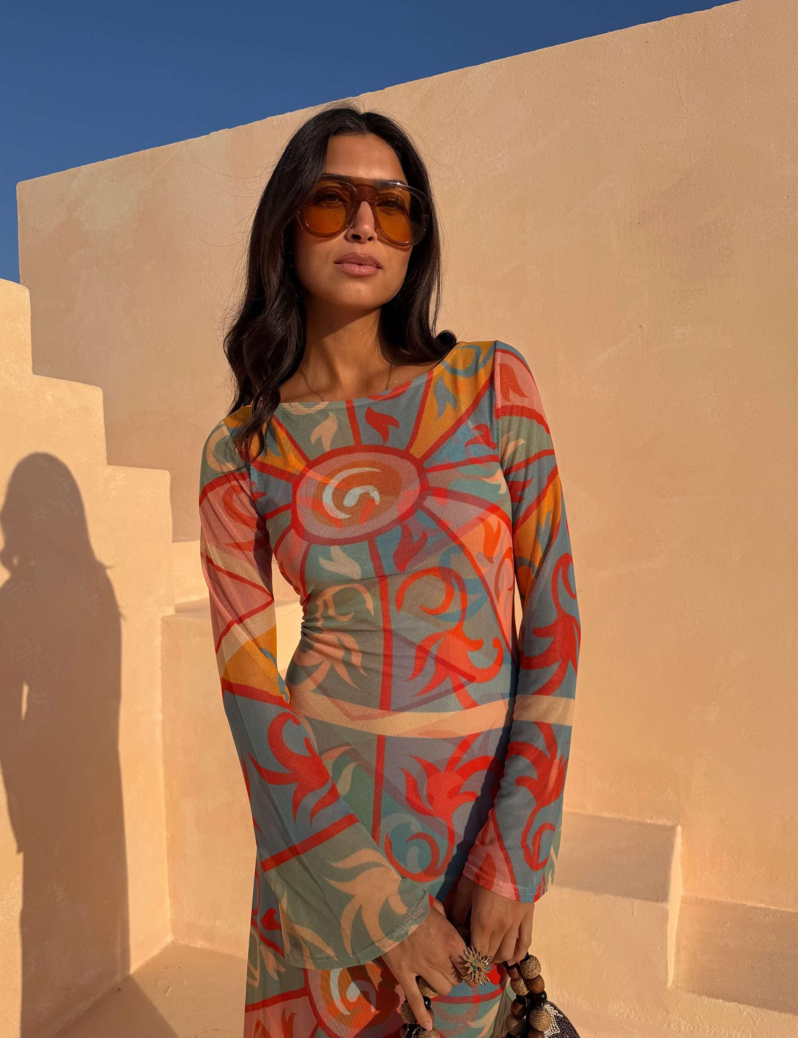 Kaleidoscope Print Maxi Column Dress 4 of 5