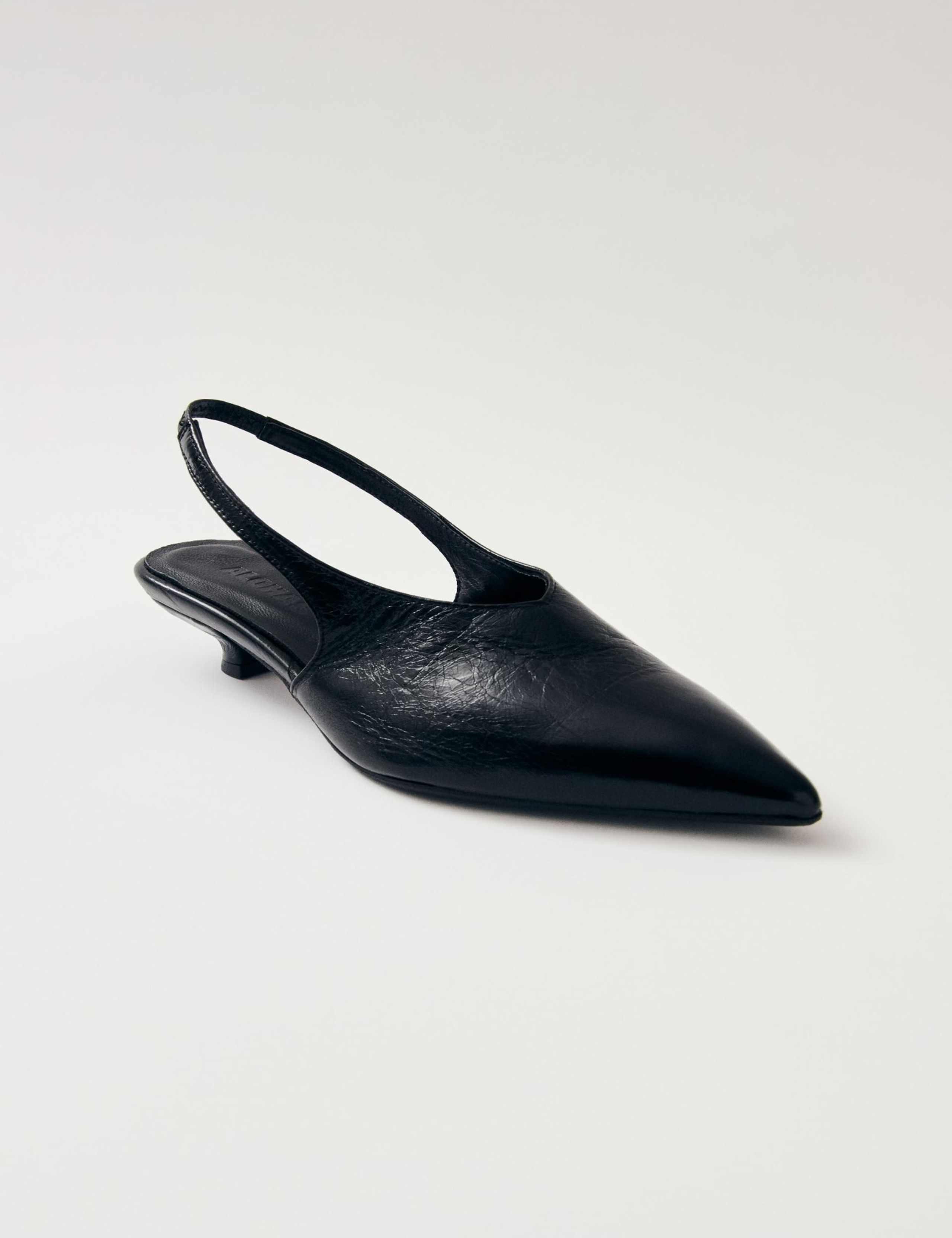 Eros Leather Kitten Heel Slingback Mules 2 of 8