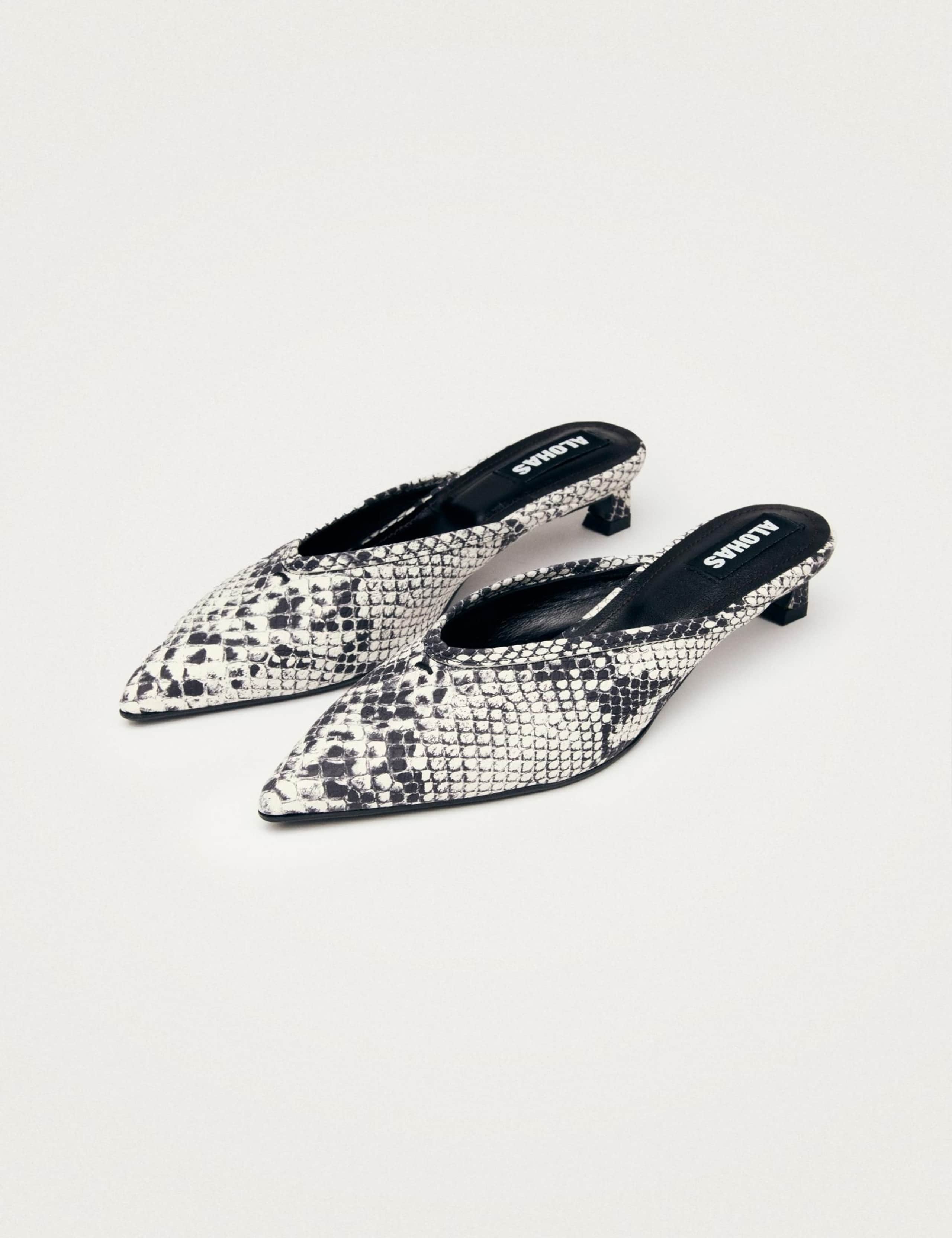 Tessa Leather Snake Print Pointed Mules 2 of 7