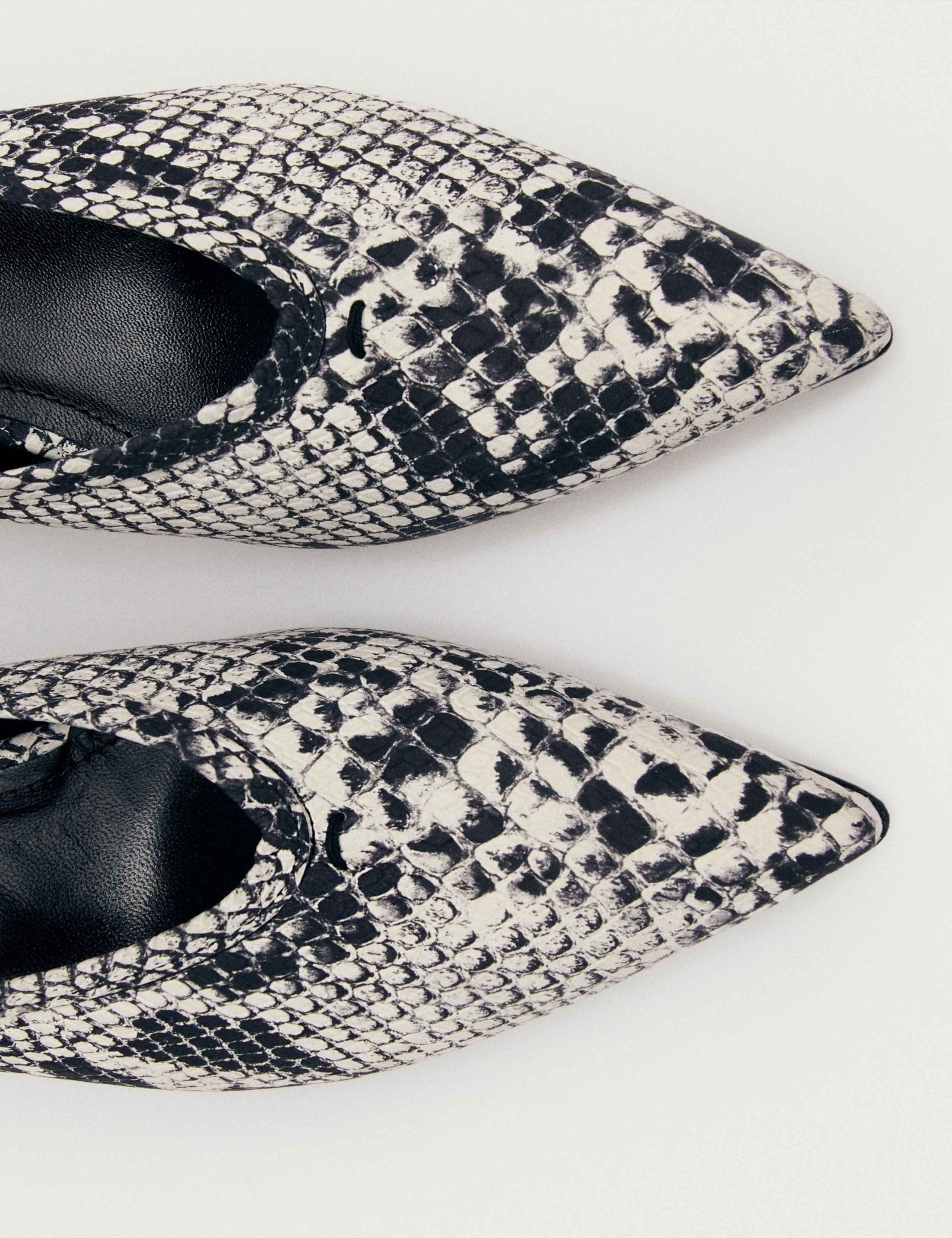 Tessa Leather Snake Print Pointed Mules 5 of 7