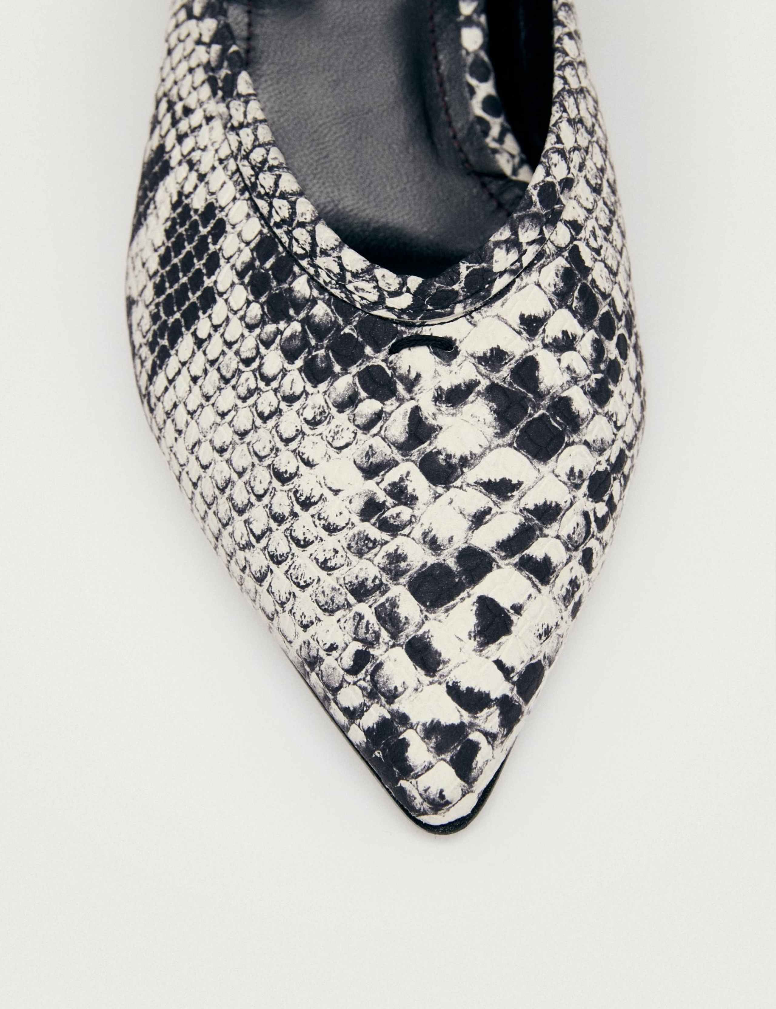 Tessa Leather Snake Print Pointed Mules 6 of 7