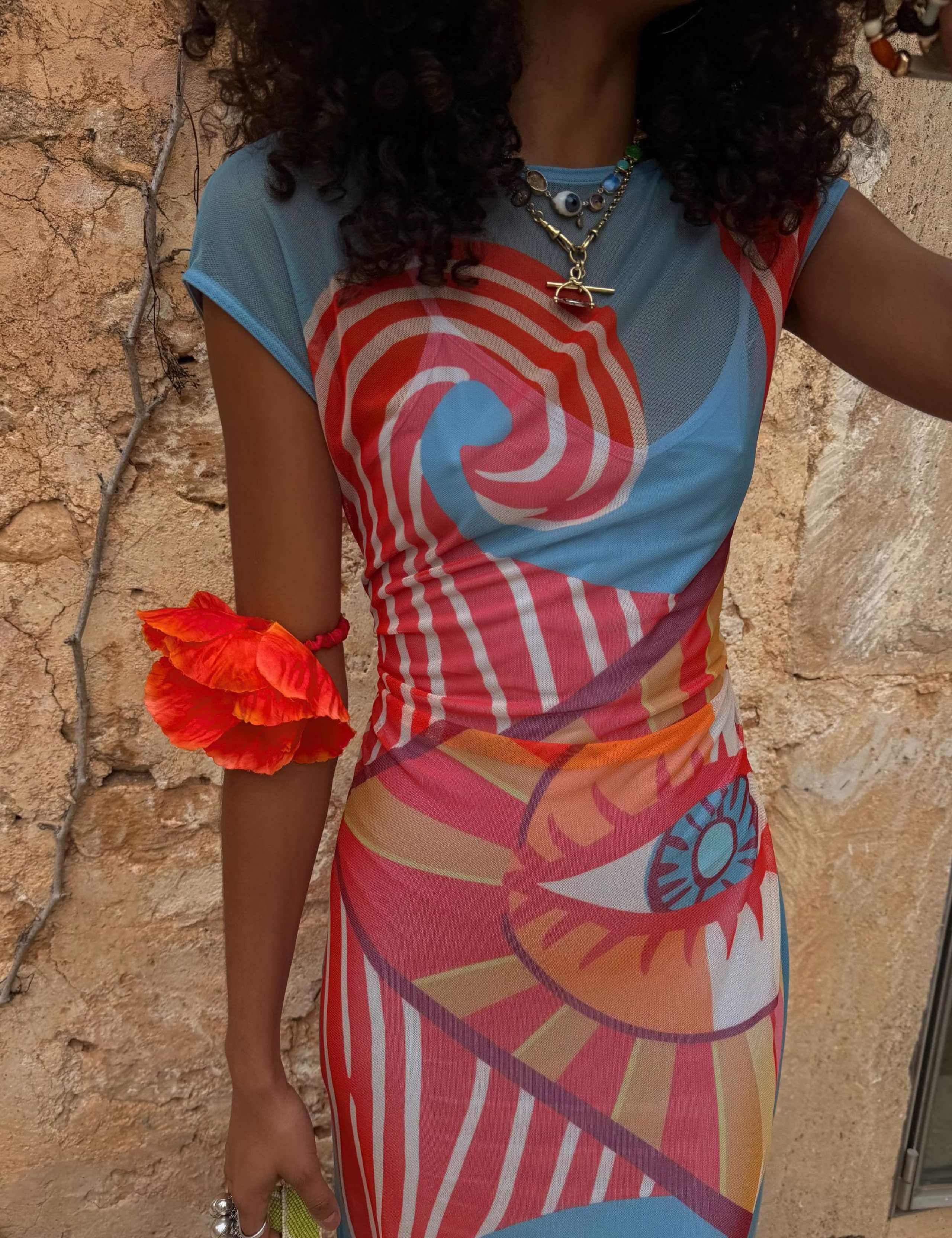 Luna Mesh Dress in Dolce Vita Print 4 of 4