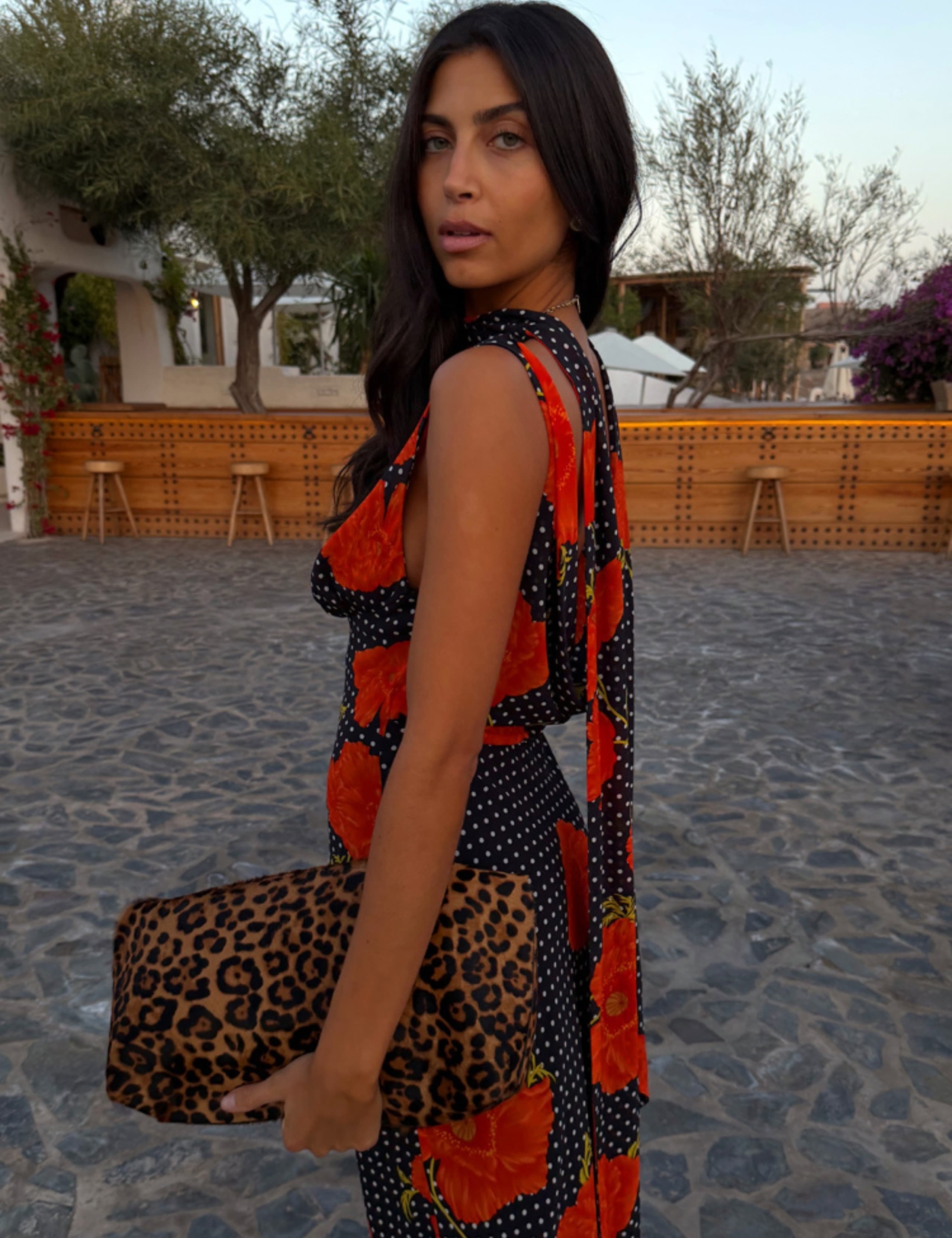 Floral Cowl Neck Midaxi Column Dress 3 of 5