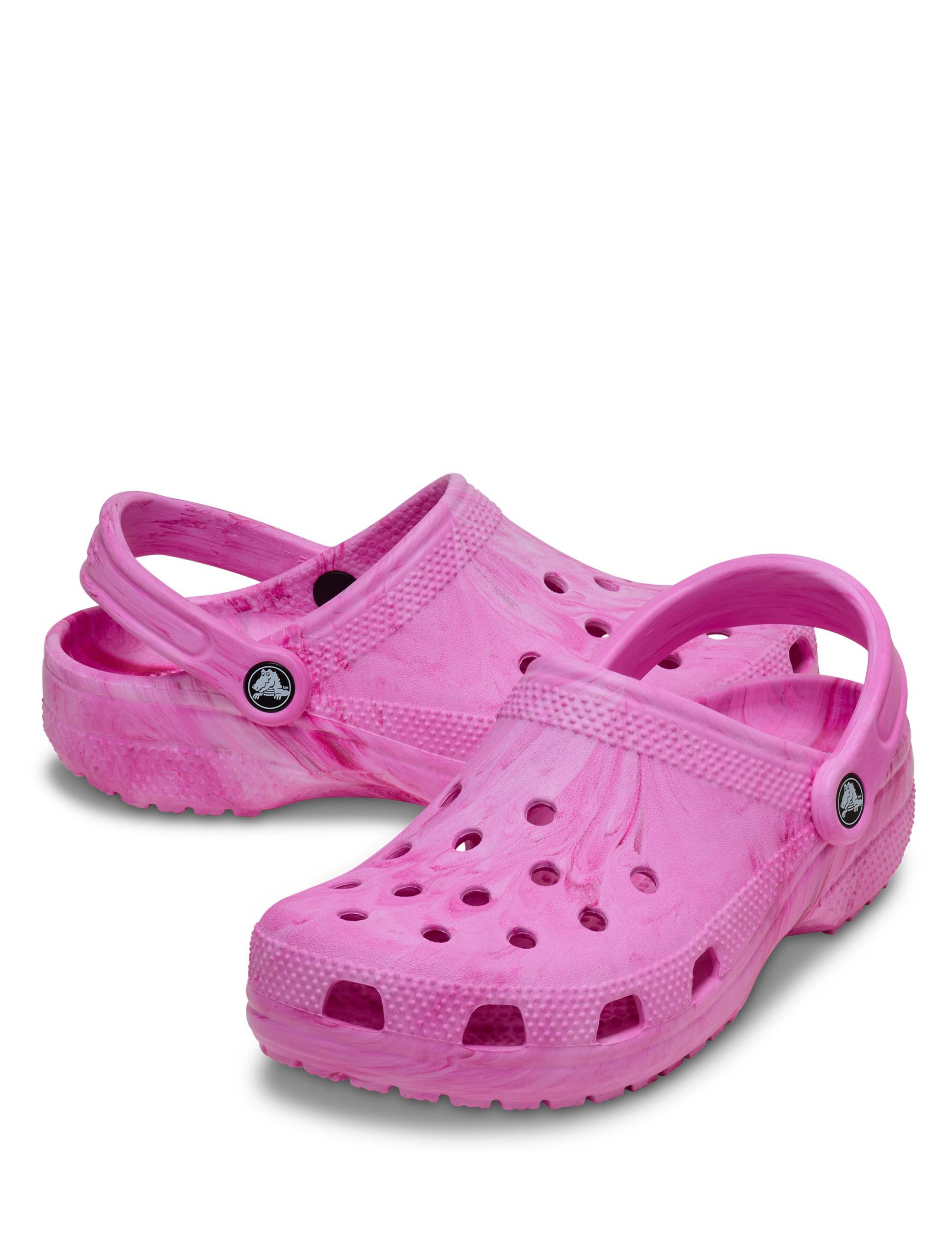 Watercolour Marbled Flatform Clogs 6 of 7