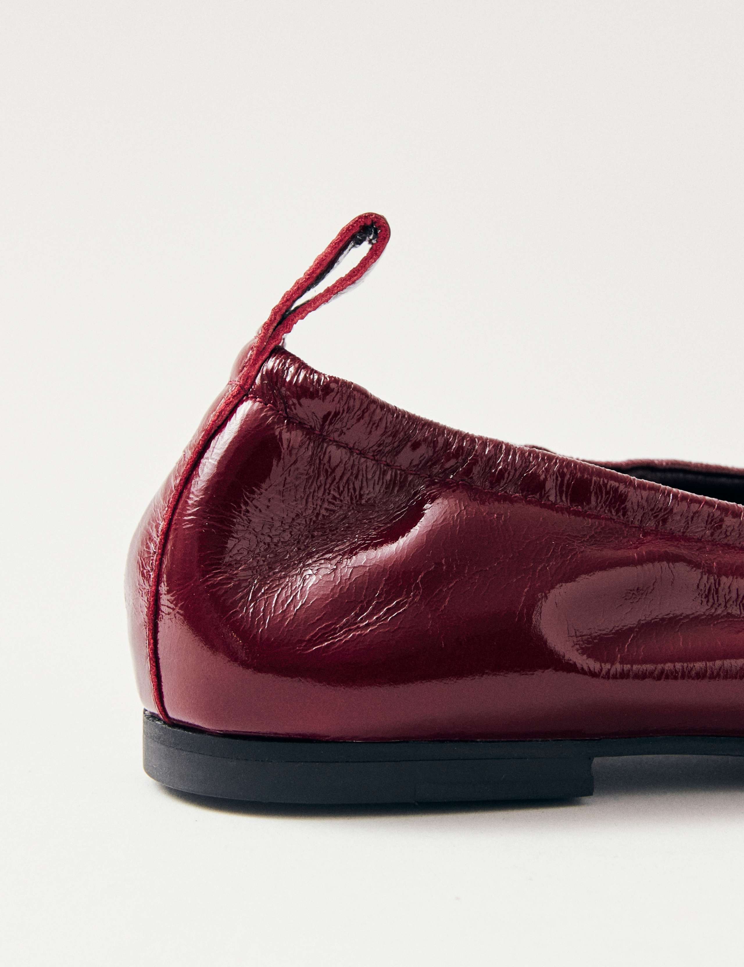 Rosalind Burgundy Leather Flat Ballet Pumps 2 of 7