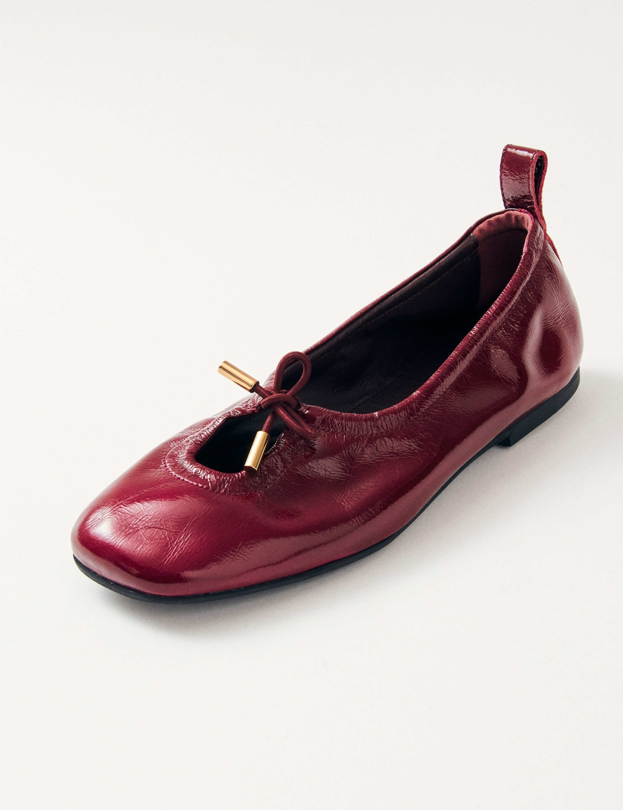 Rosalind Burgundy Leather Flat Ballet Pumps 3 of 7