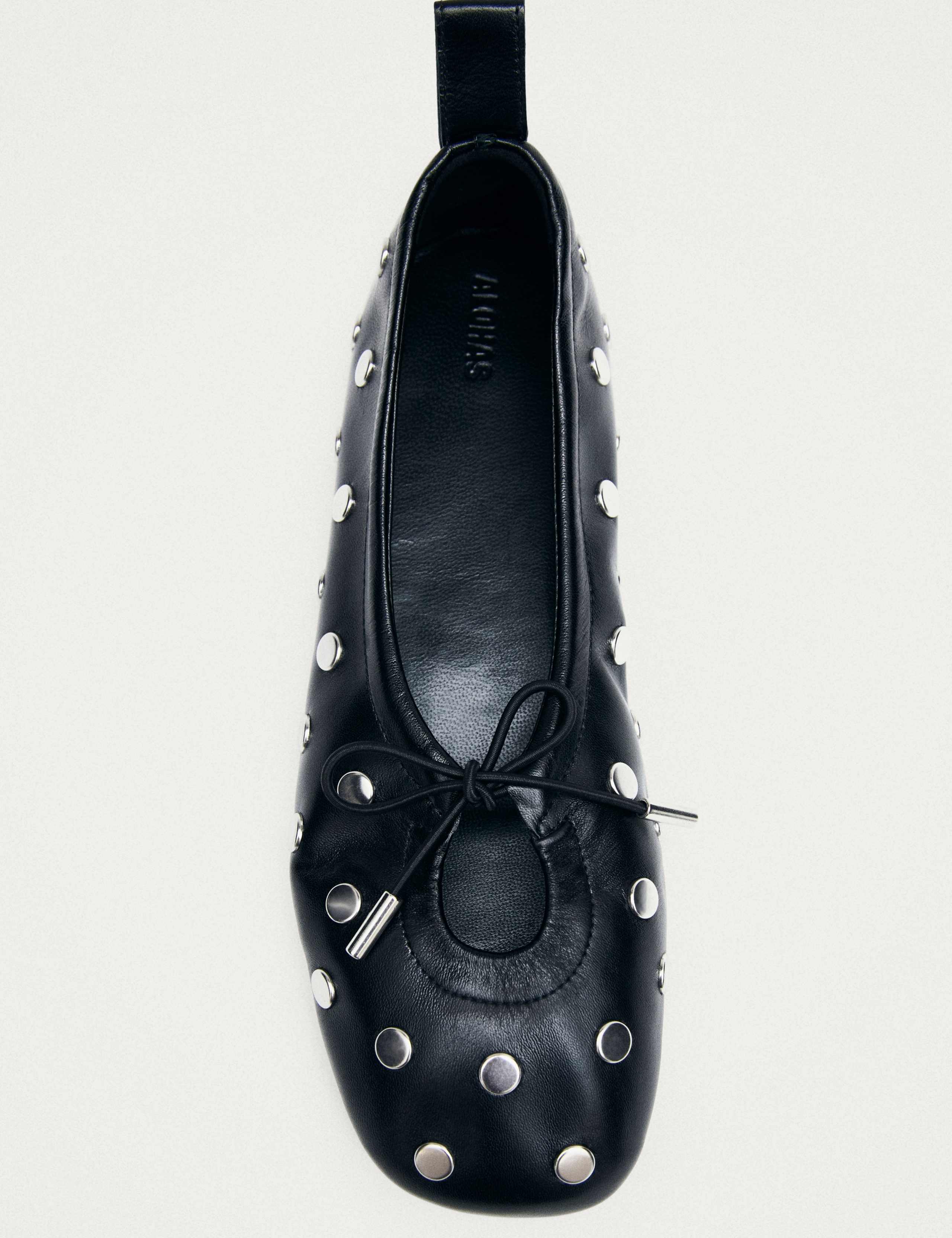 Rosalind All Studs Leather Flat Ballet Pumps 4 of 7