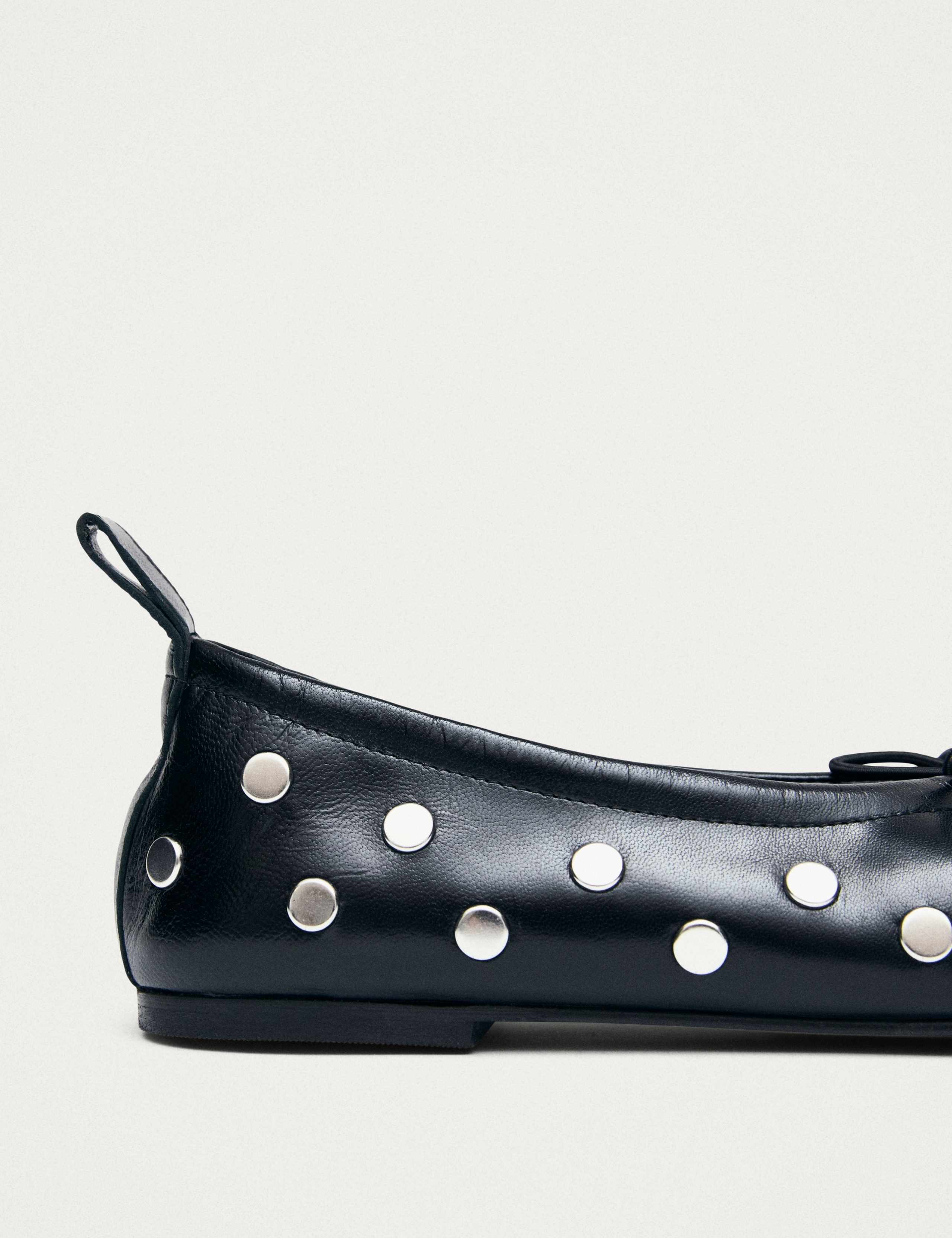 Rosalind All Studs Leather Flat Ballet Pumps 5 of 7