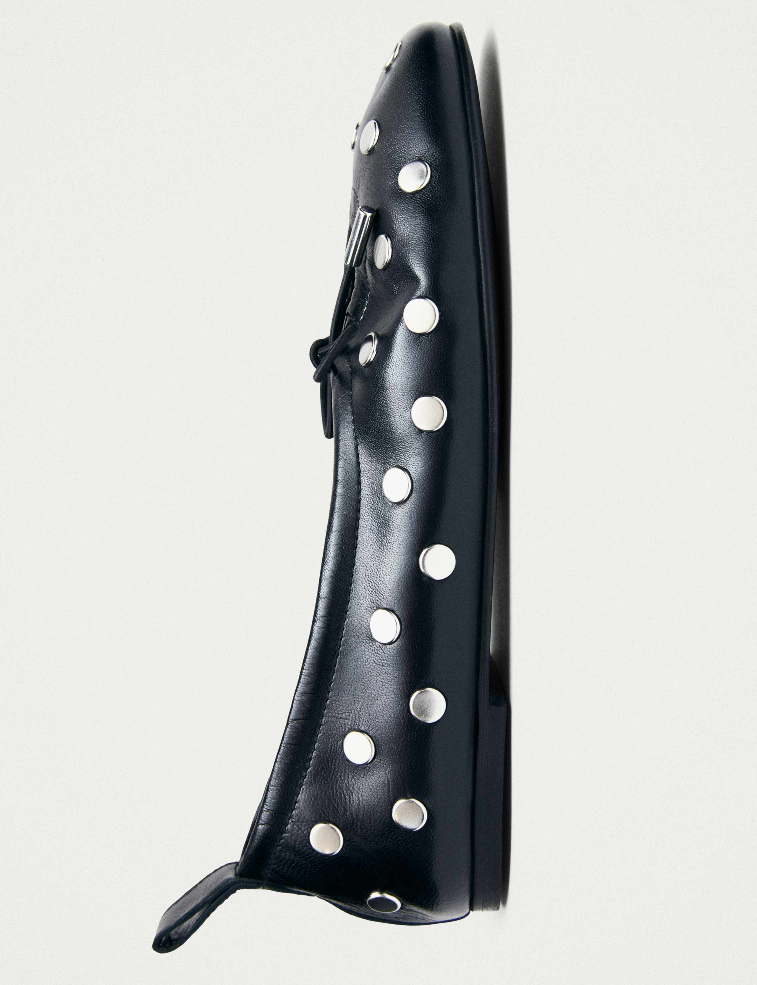 Rosalind All Studs Leather Flat Ballet Pumps 6 of 7